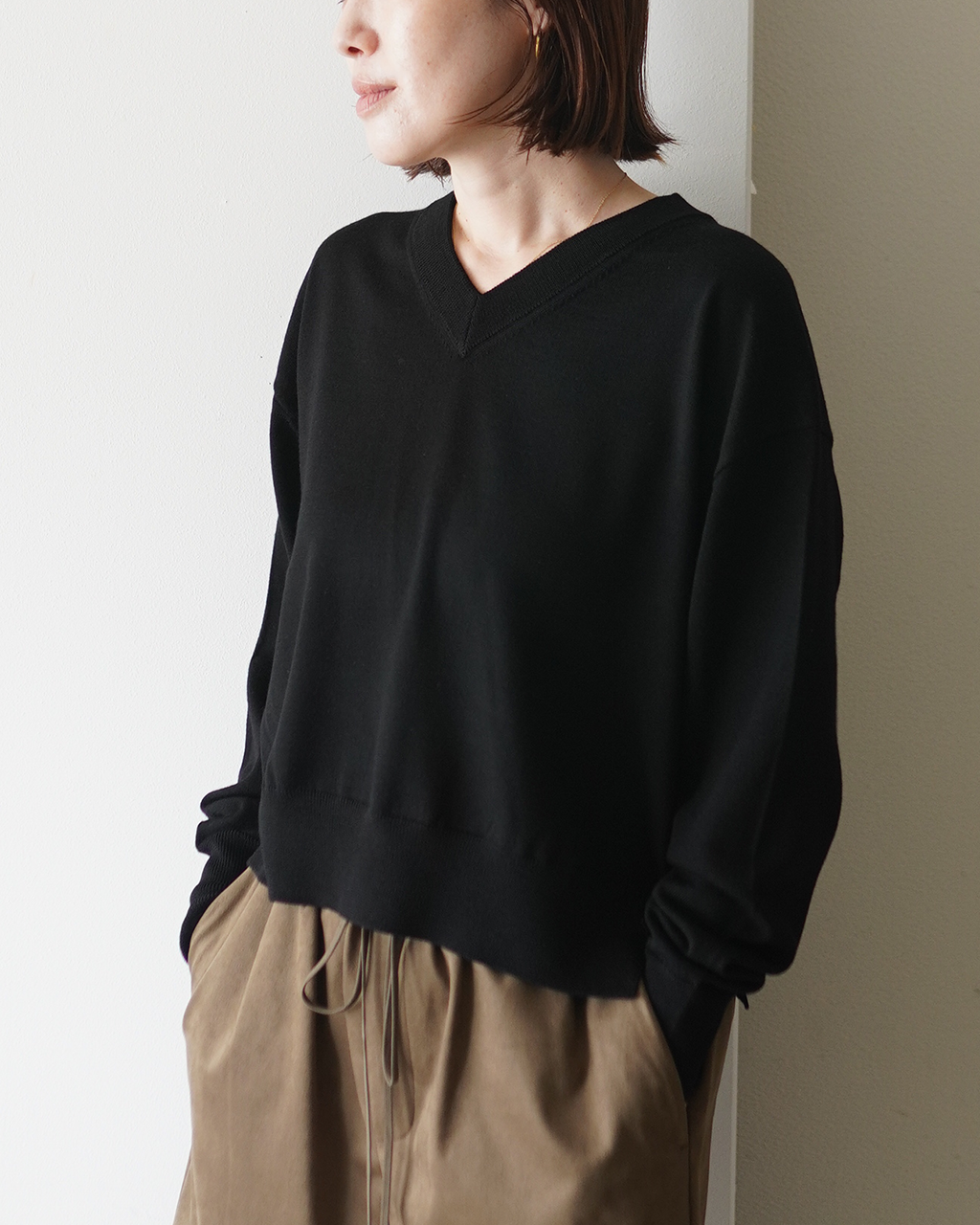 EXTRA-FINE MERINO V/N TOP 126536081