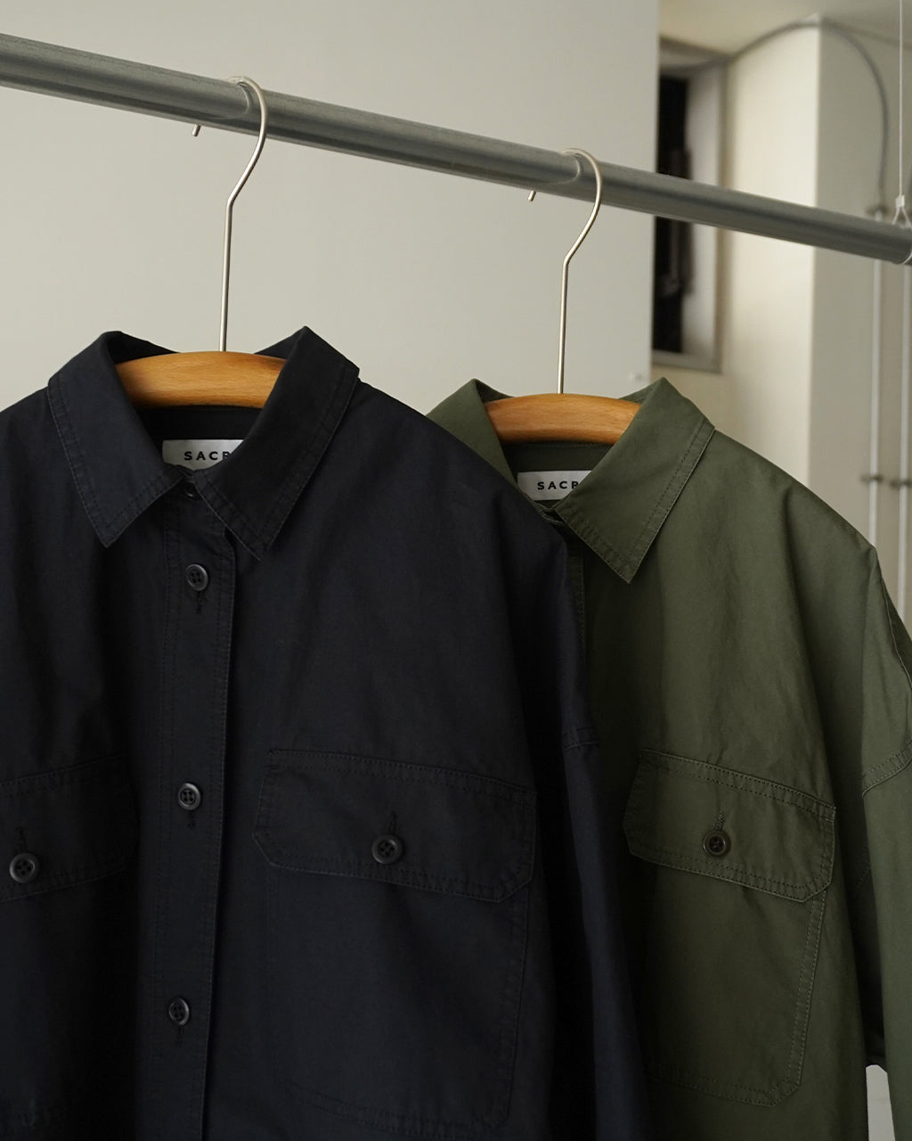 SACRA サクラ COTTON HORSE CLOTH CROPPED SHIRT コットンホースクロス クロップドシャツ | Crouka(クローカ)