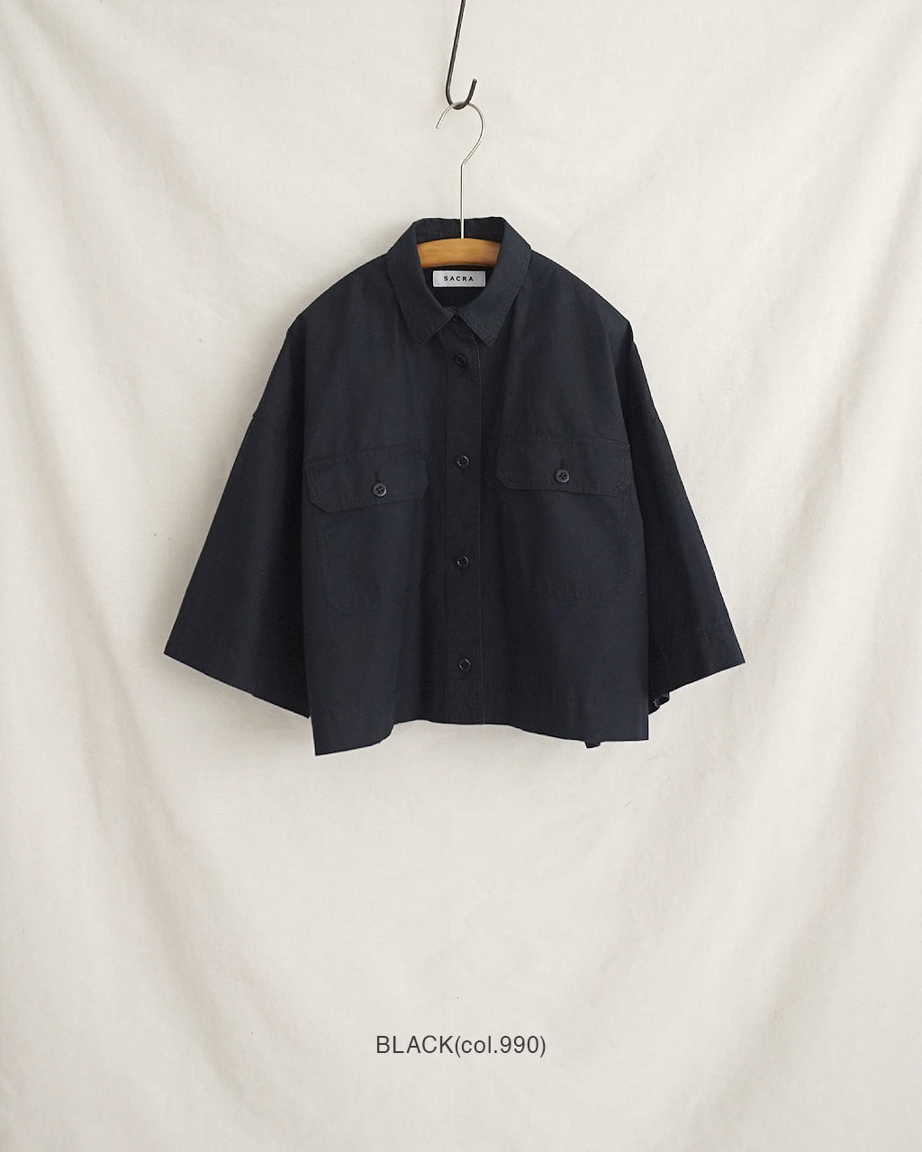 SACRA サクラ COTTON HORSE CLOTH CROPPED SHIRT コットンホースクロス クロップドシャツ | Crouka(クローカ)