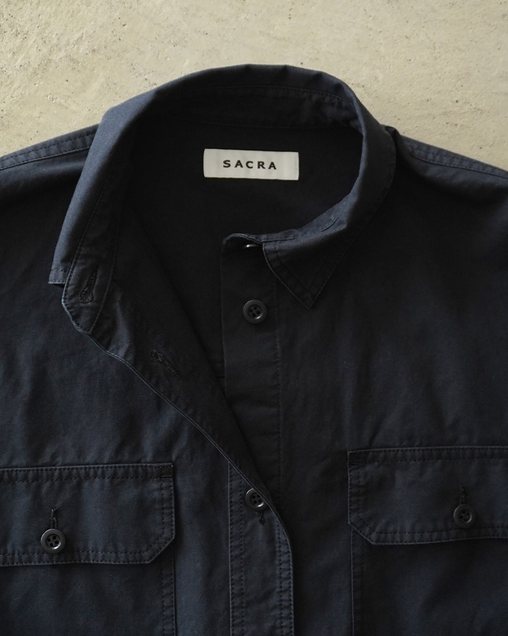 SACRA サクラ COTTON HORSE CLOTH CROPPED SHIRT コットンホースクロス クロップドシャツ | Crouka(クローカ)