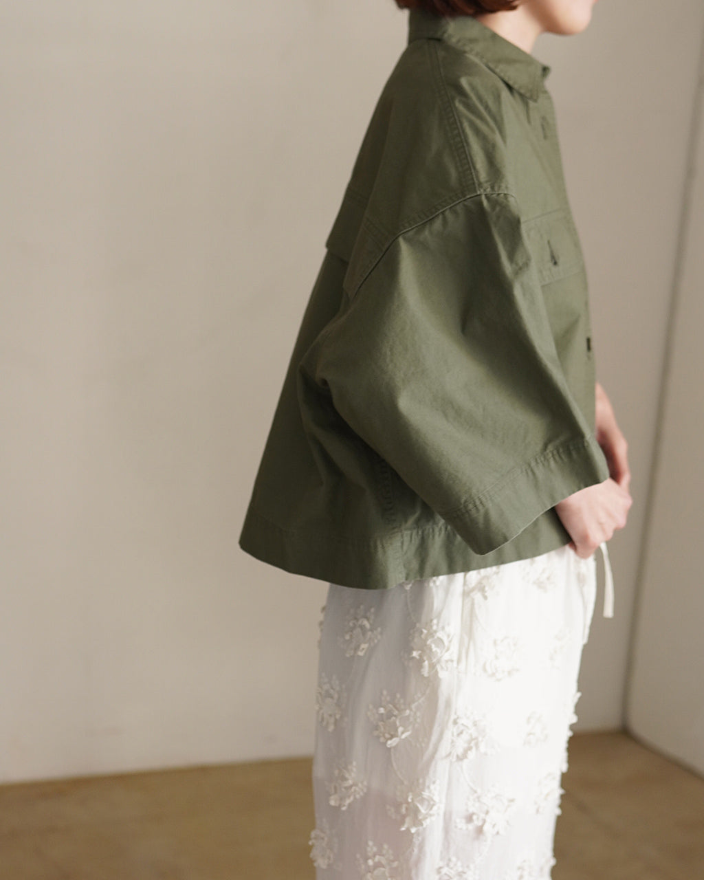 SACRA サクラ COTTON HORSE CLOTH CROPPED SHIRT コットンホースクロス クロップドシャツ | Crouka(クローカ)