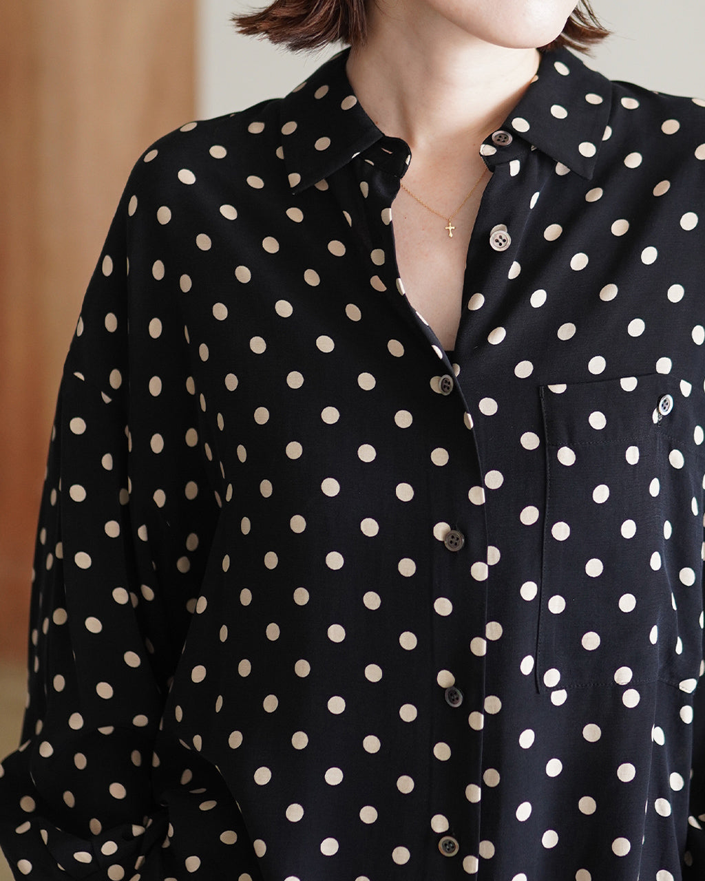 SACRA サクラ ポルカドットシャツ レディース POLKA DOT'S SHIRT