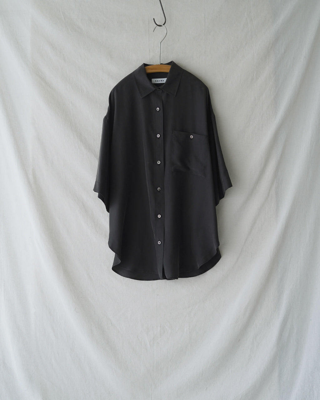 SACRA サクラ プレミアムシルク サンドウォッシュ シャツ レディース