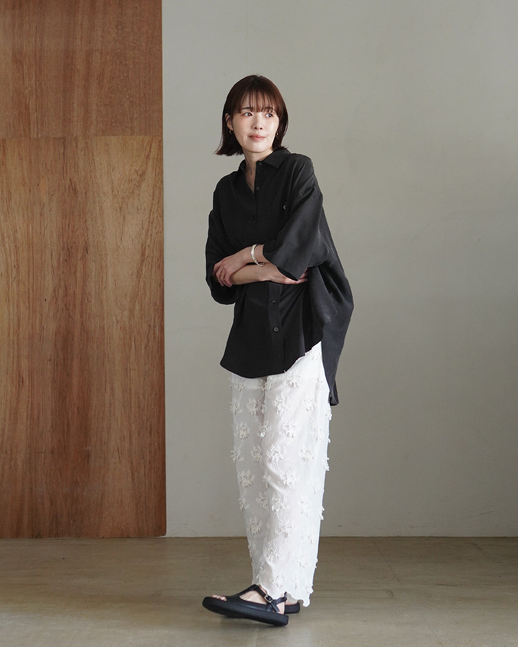 【SACRA】PREMIUM SILK SANDWASH TOP SACRA サクラ プレミアムシルク サンドウォッシュ シャツ レディース