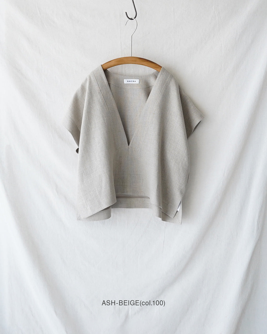 SACRA RUSTIC LINEN TOP ベージュ SACRA サクラ ラスティック リネン トップ レディース RUSTIC LINEN