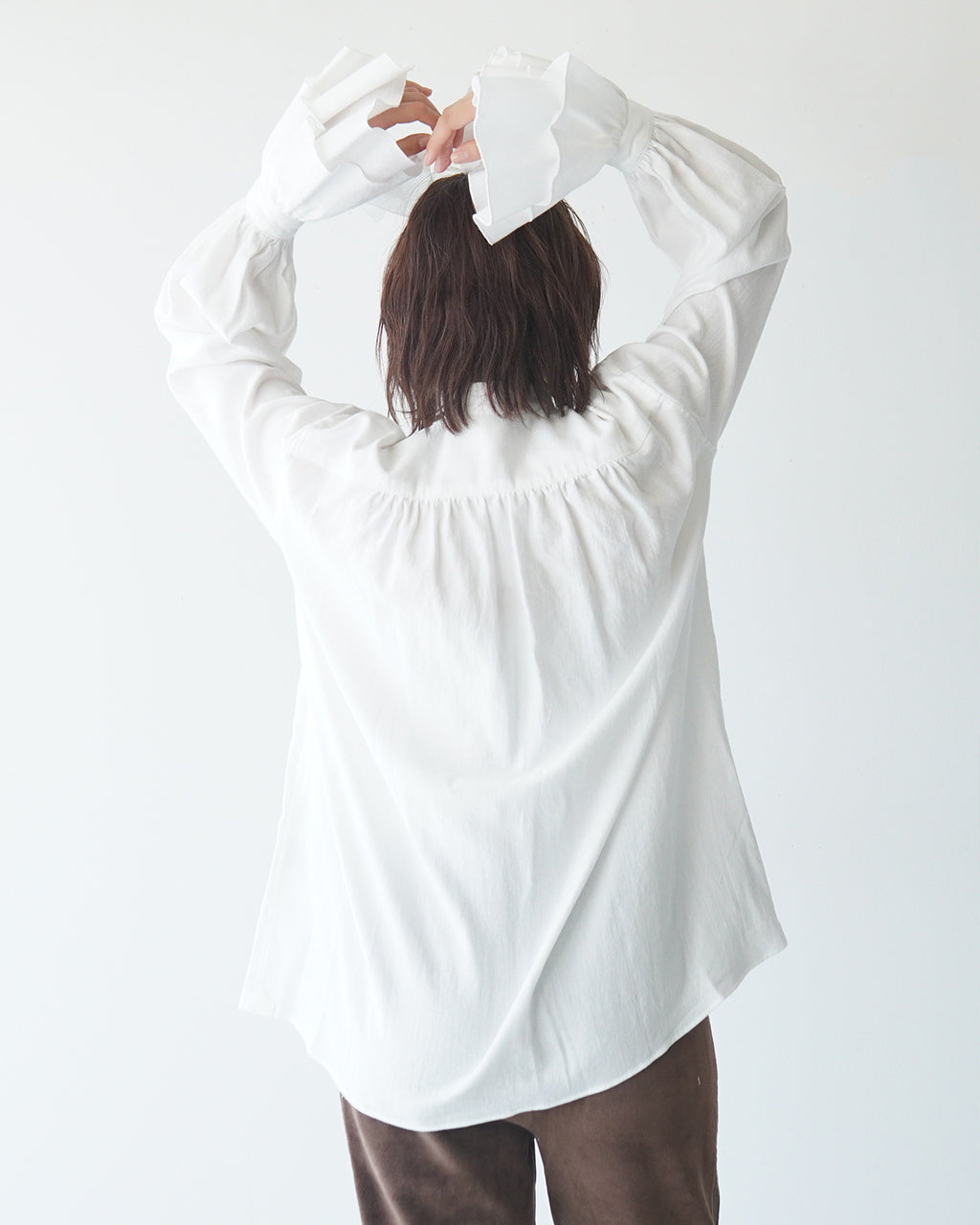 ＼20％OFFクーポン対象／sana サナ ブラウス (タオル生地) blouse (Broad for Towel loom) バンドカラー スタンドカラー シャツ sain-0805【送料無料】