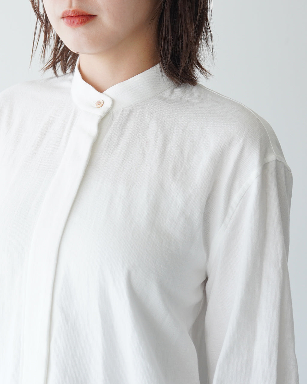 【アウトレット！30%OFF】sana サナ ブラウス (タオル生地) blouse (Broad for Towel loom) バンドカラー スタンドカラー シャツ sain-0805【送料無料】