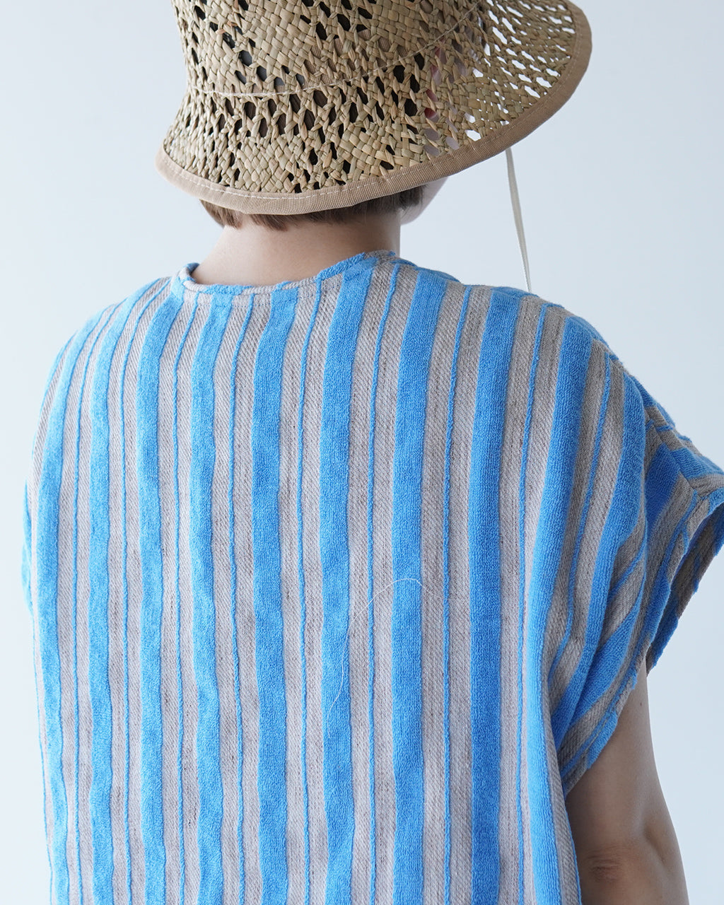 sana サナ Ｖネック ドレス (ジャガード ストライプ) v-neck dress(jacquard stripe)ワンピース ノースリーブ satp-0704【送料無料】