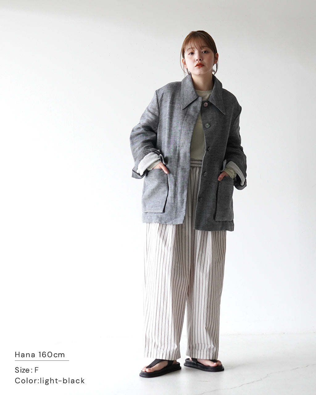 sana  サナ フロント フライ ジャケット(リネン ツイル) front fry jacket (linen twill) レディース satp-0706【送料無料】