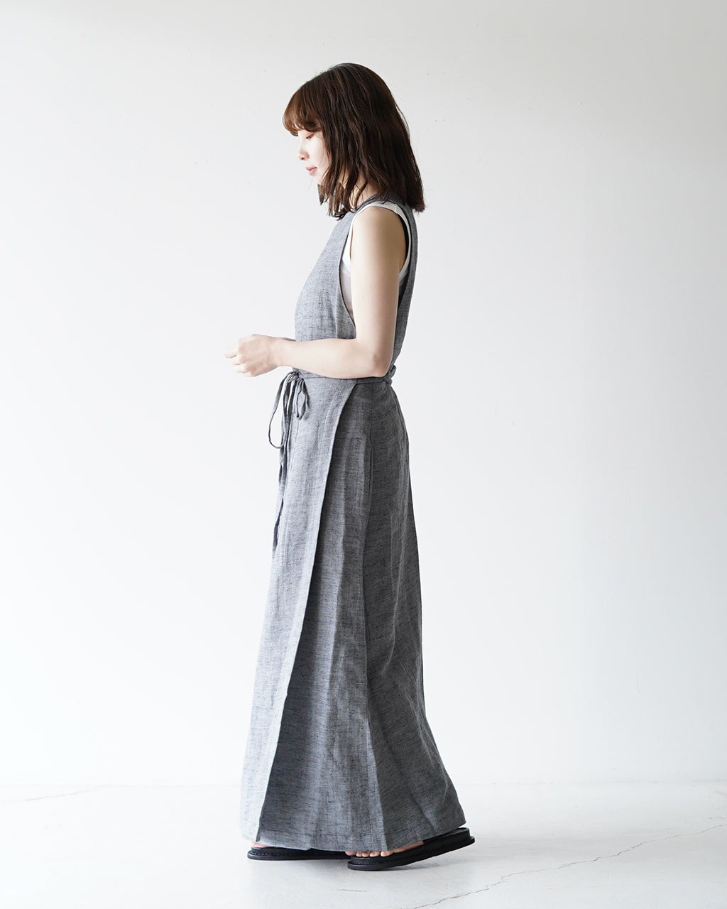 sana  サナ ジャンプスカート(リネン ツイル) jumpskirt (linen twill)ワンピース ノースリーブ レディース  satp-0708【送料無料】