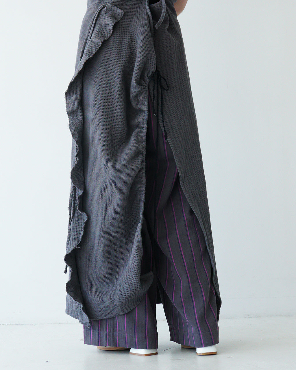 sana サナ エプロンドレス ワッフル コットンツイル apron dress waffle cotton twill satp-0911 satp-0913 ワッフル織り フリル【送料無料】