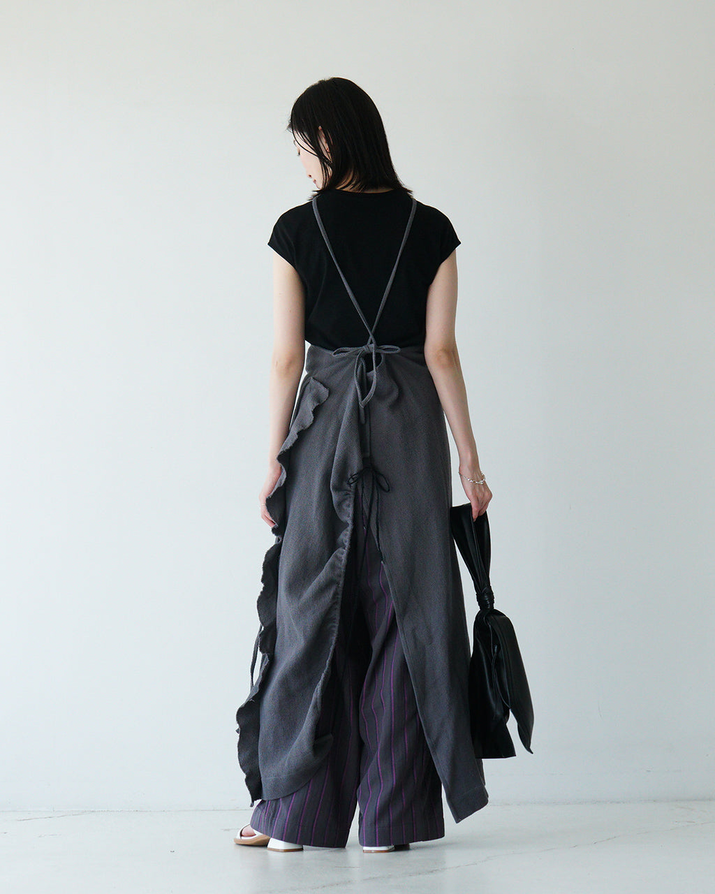sana サナ エプロンドレス ワッフル コットンツイル apron dress waffle cotton twill satp-0911 satp-0913 ワッフル織り フリル【送料無料】
