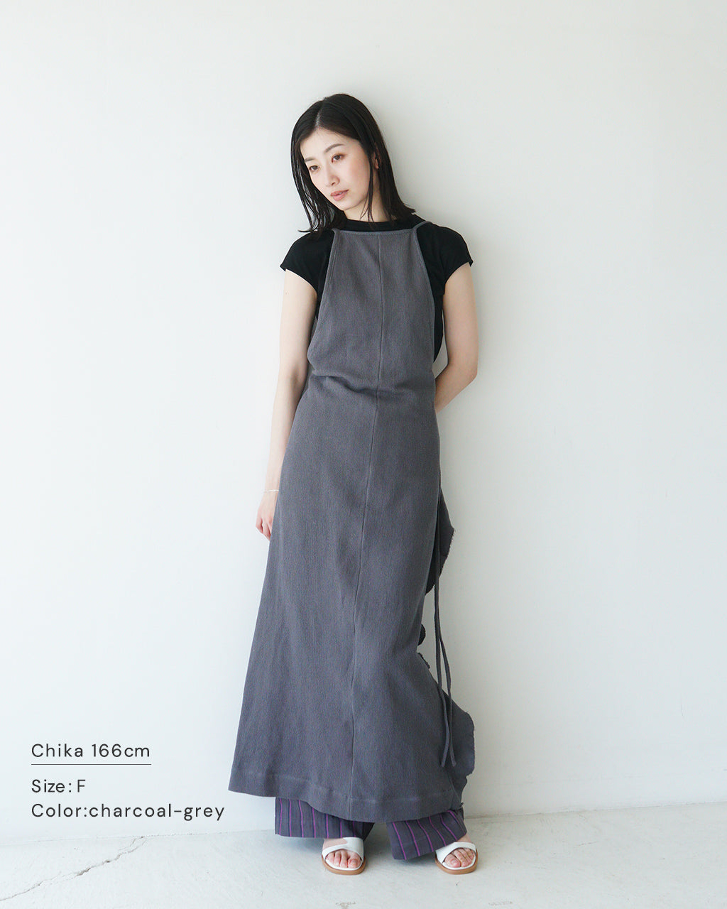 sana サナ エプロンドレス ワッフル コットンツイル apron dress waffle cotton twill satp-0911 satp-0913 ワッフル織り フリル【送料無料】