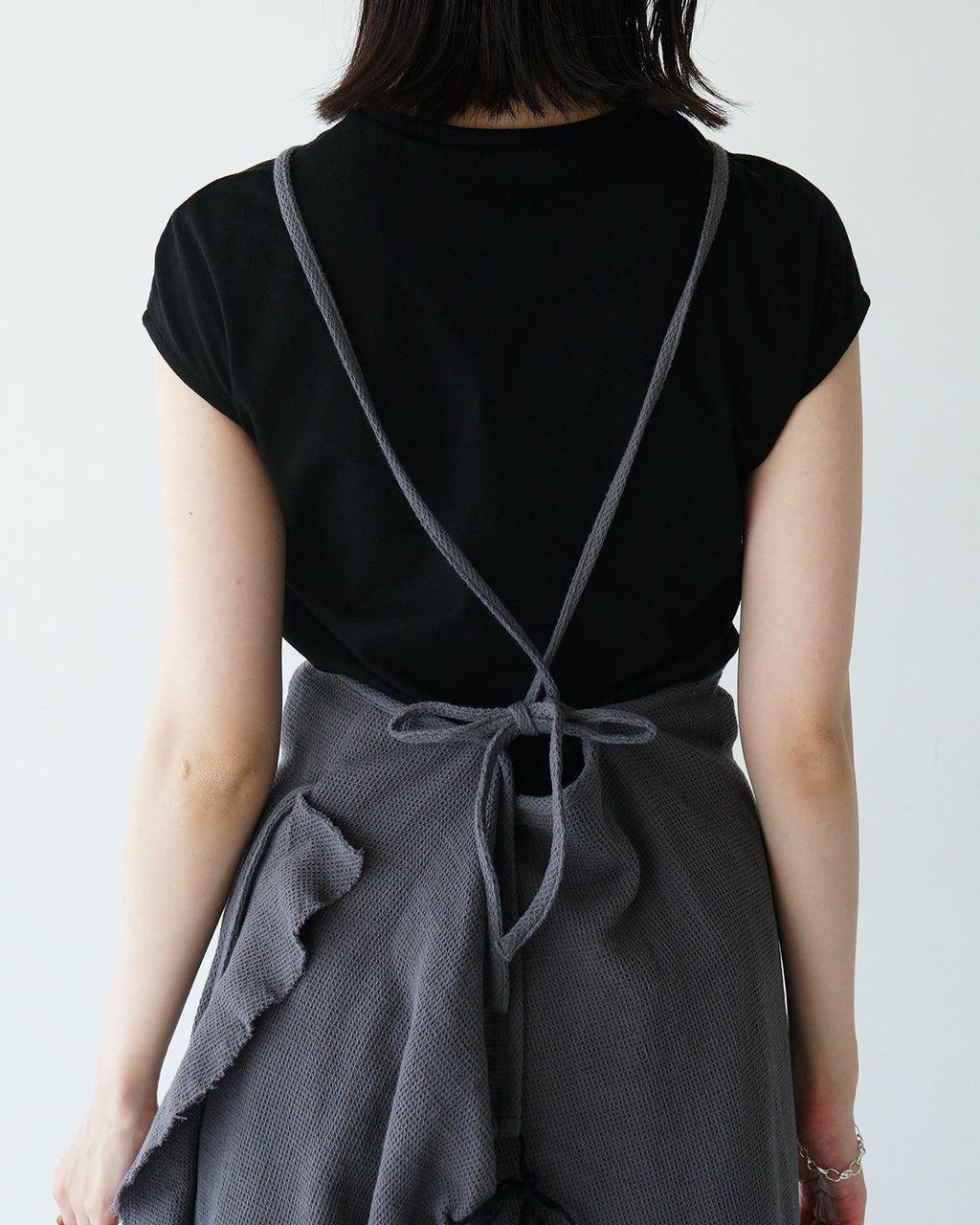 sana サナ エプロンドレス ワッフル コットンツイル apron dress waffle cotton twill satp-0911 satp-0913 ワッフル織り フリル【送料無料】