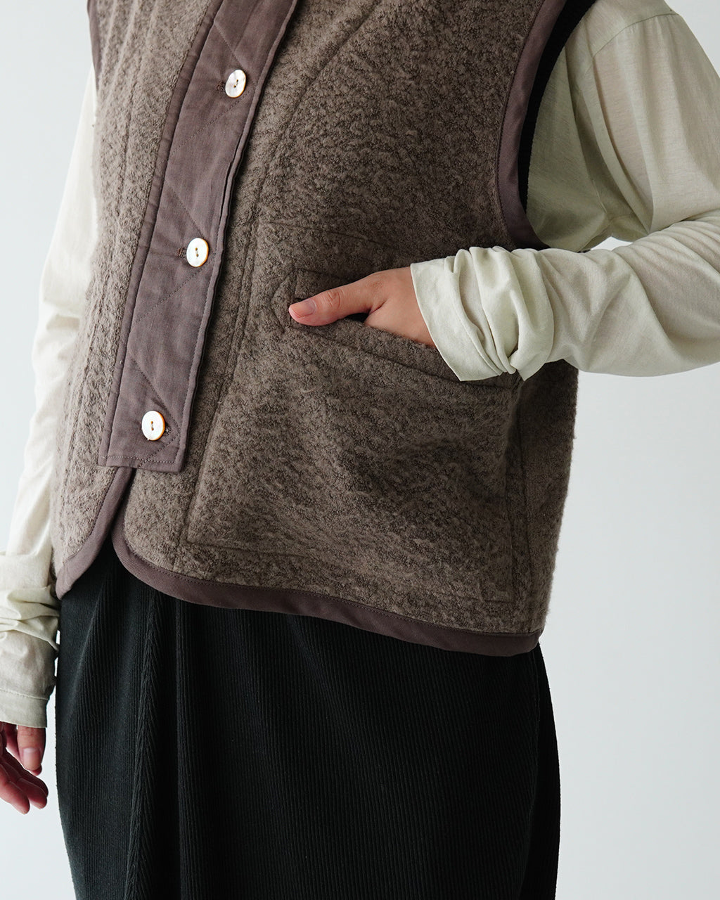 【アウトレット！30%OFF】sana サナ ジレ (ブラッシュド パイル) GILET (BRASHED PILE) ベスト satp-0804【送料無料】