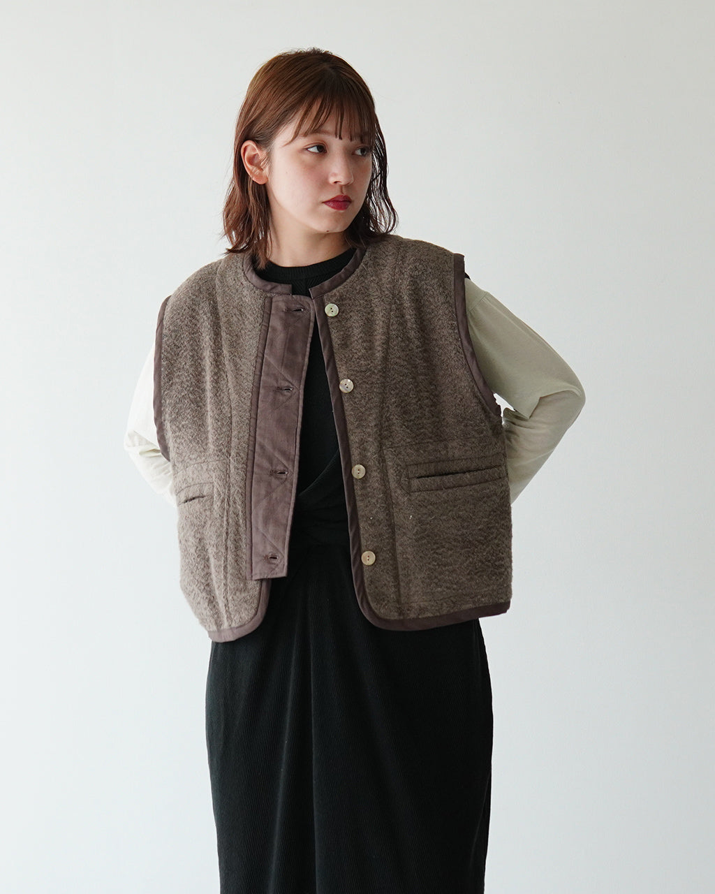 【アウトレット！30%OFF】sana サナ ジレ (ブラッシュド パイル) GILET (BRASHED PILE) ベスト satp-0804【送料無料】