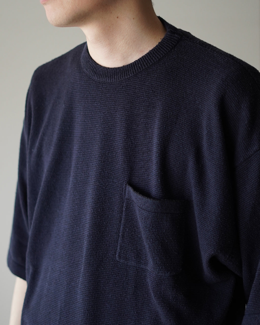 SANMONT サンモント Silk Noir Knitwear 2 ネイビー SANMONT Silk Noir Knit S/S Crew Neck サンモント シルクニット 半袖