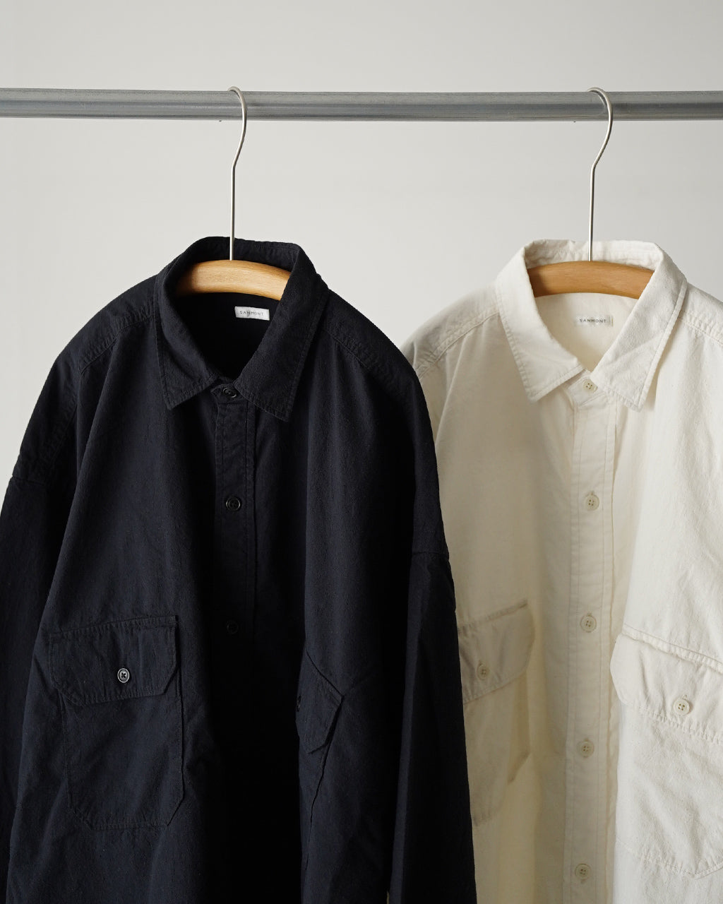 SANMONT Cotton Silk Nep Work Shirt サンモント コットンシルク