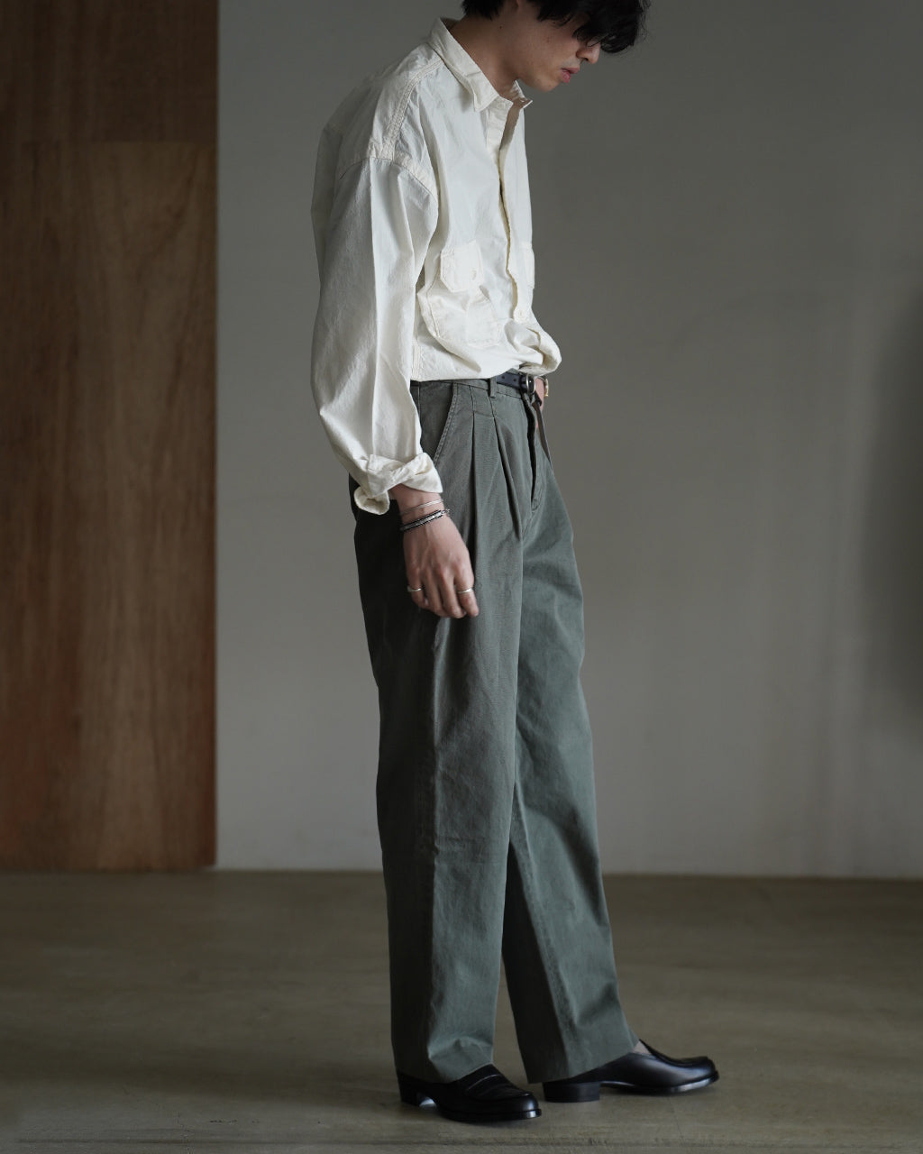 SANMONT Cotton Silk Nep Work Shirt サンモント コットンシルク