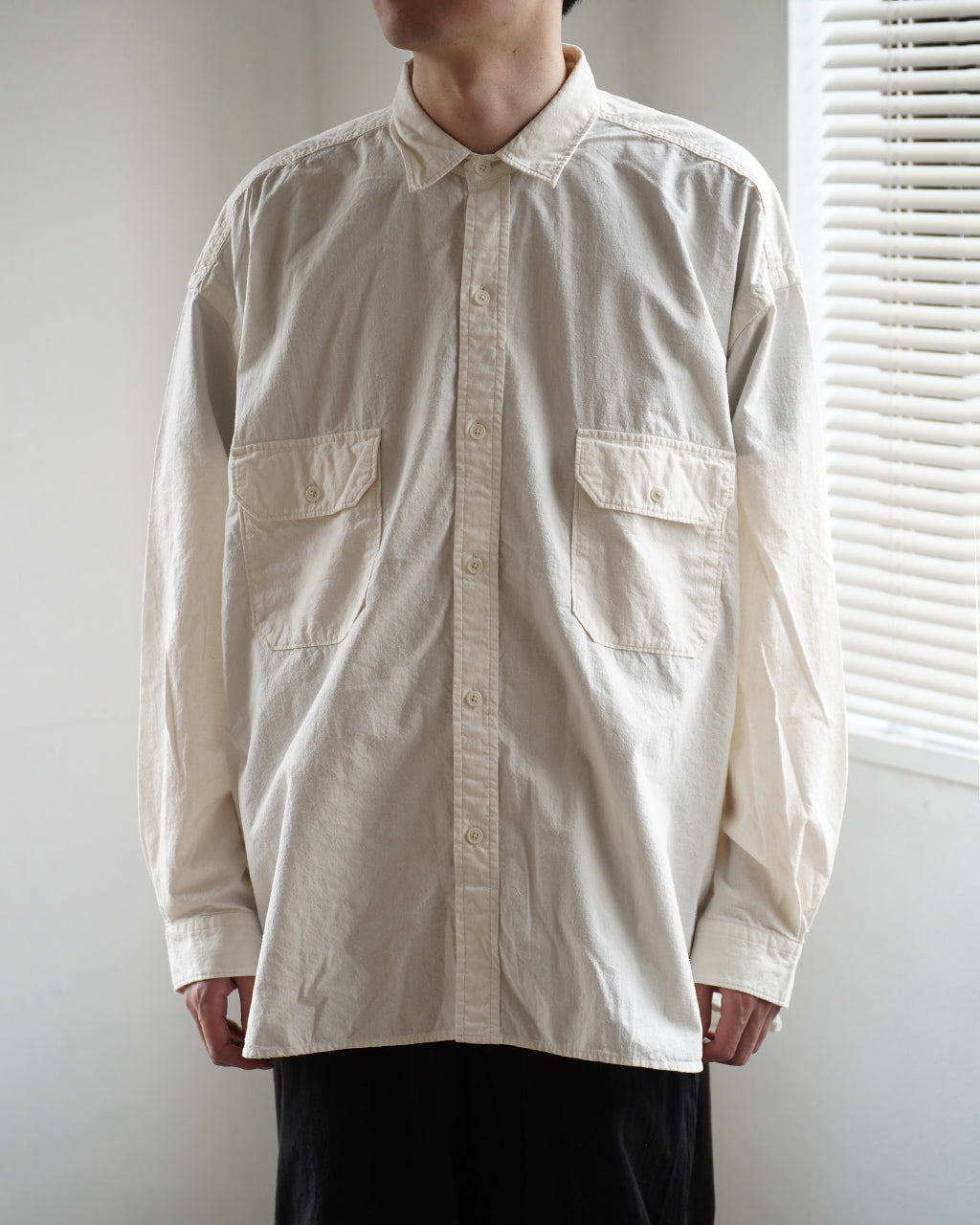 SANMONT Cotton Silk Nep Work Shirt サンモント コットンシルク