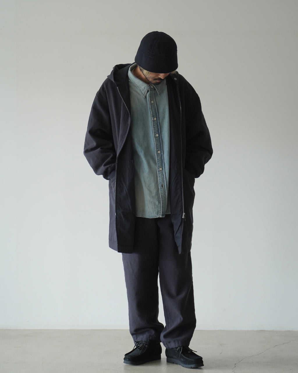 Wool Twill Hooded Coat SWA0205