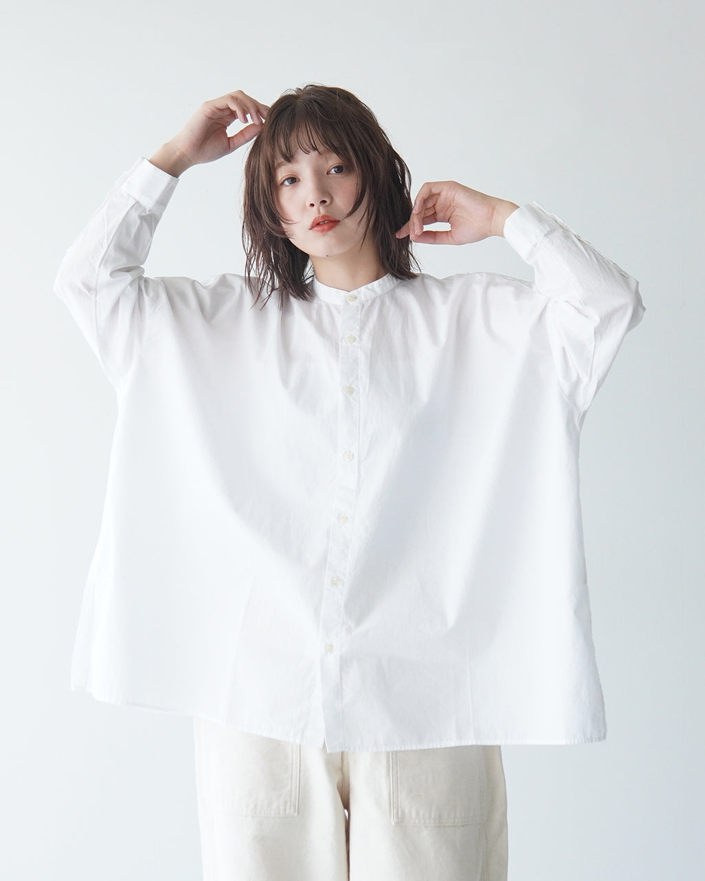 【アウトレット！30%OFF】SETTO セット ファームスシャツ FARMS SHIRT ワイドシルエット スタンドカラー バンドカラー シャツ  STL-SH005