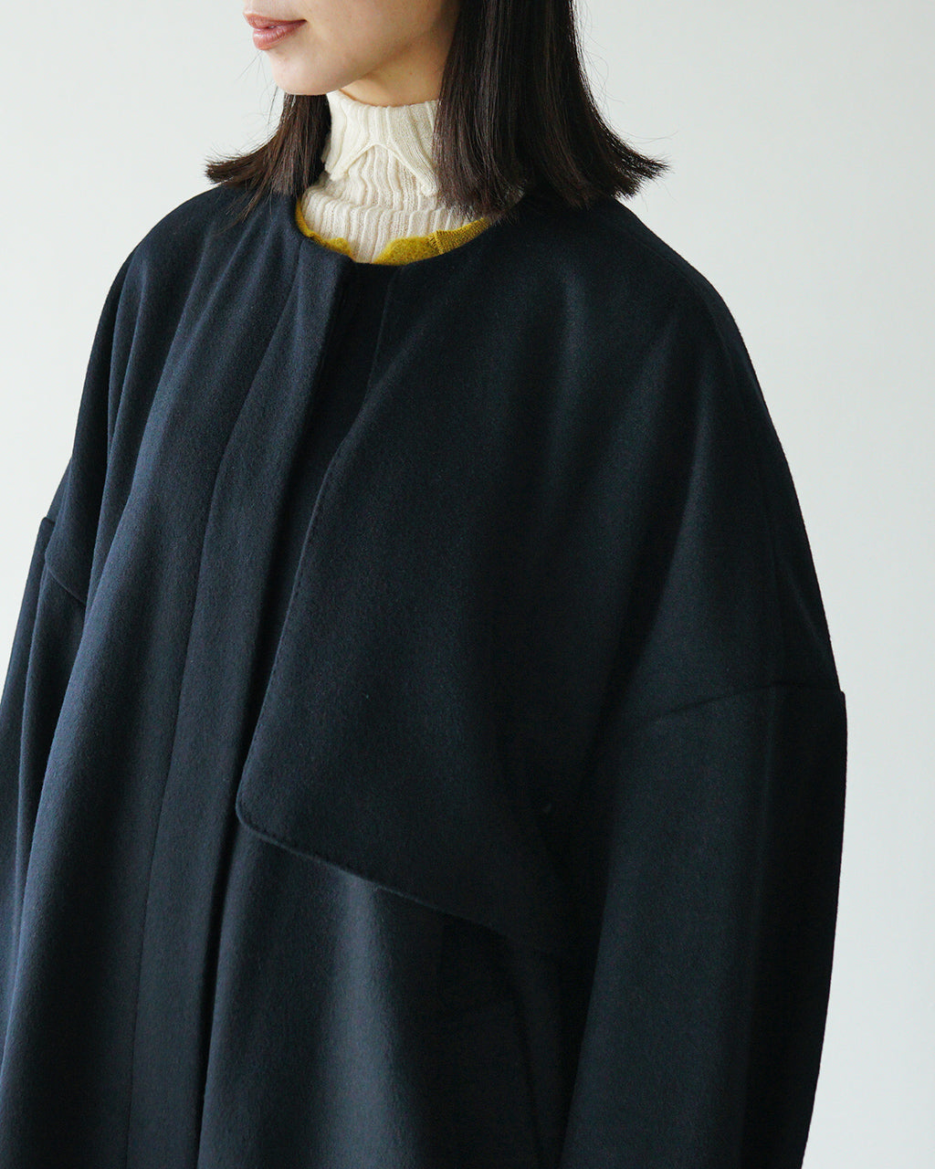 【SALE！20%OFF】SETTO セット ノーカラーコート gan coat ガンパッチ ウール STOT0407【送料無料】