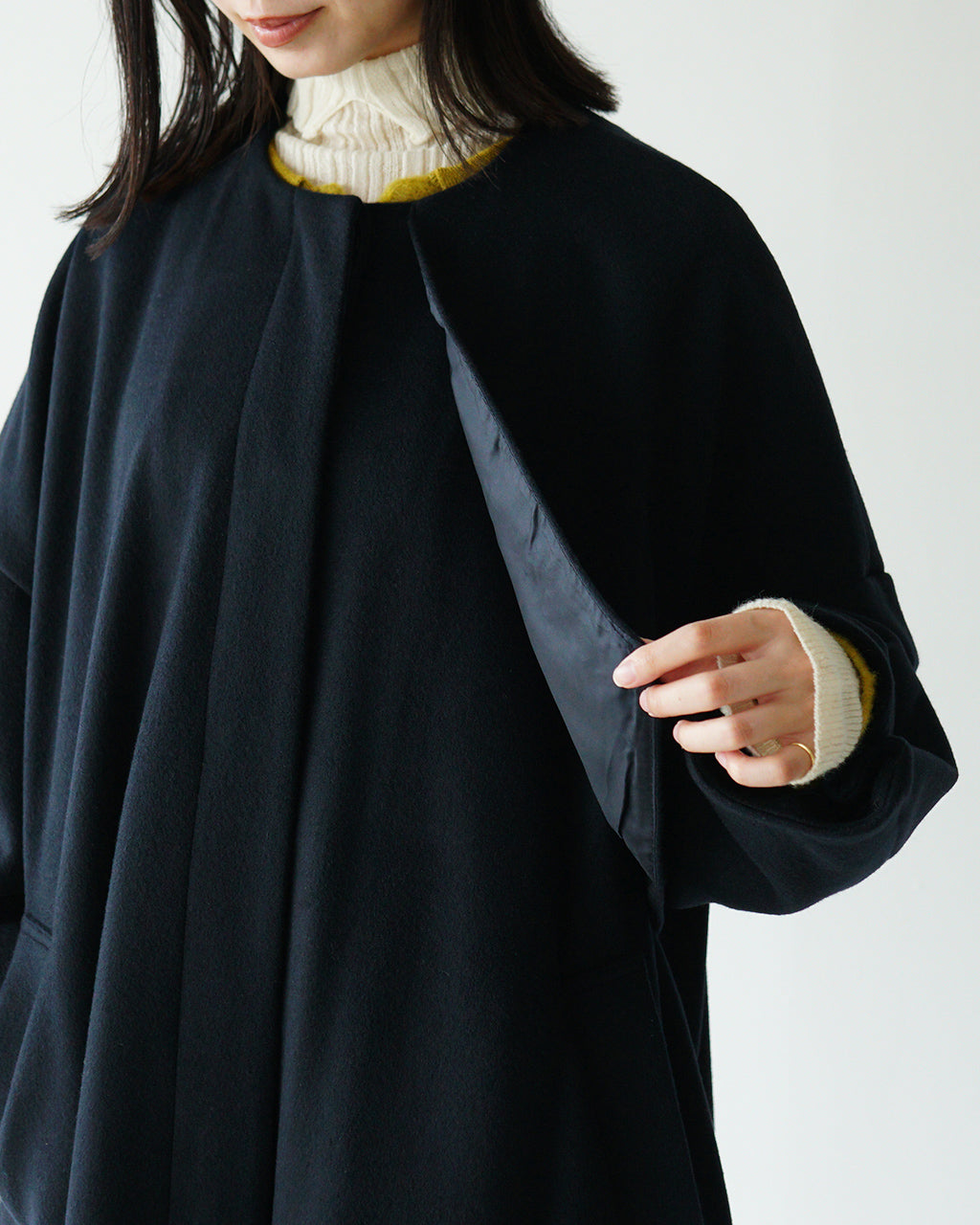 【SALE！20%OFF】SETTO セット ノーカラーコート gan coat ガンパッチ ウール STOT0407【送料無料】