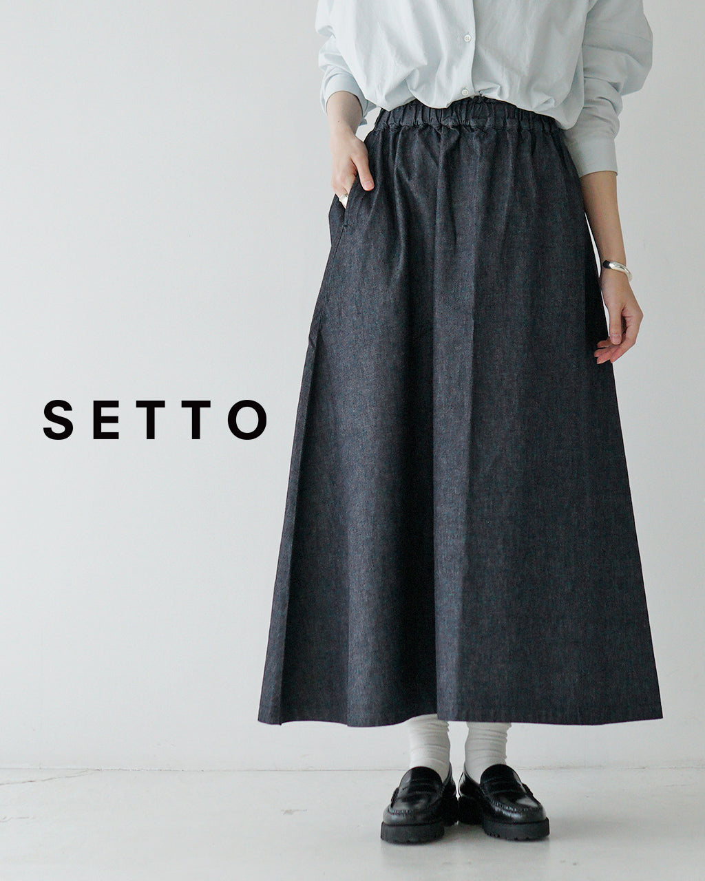 SETTO セット デニムスカート ロング MACHUPICHU SKIRT STSK0009【送料無料】