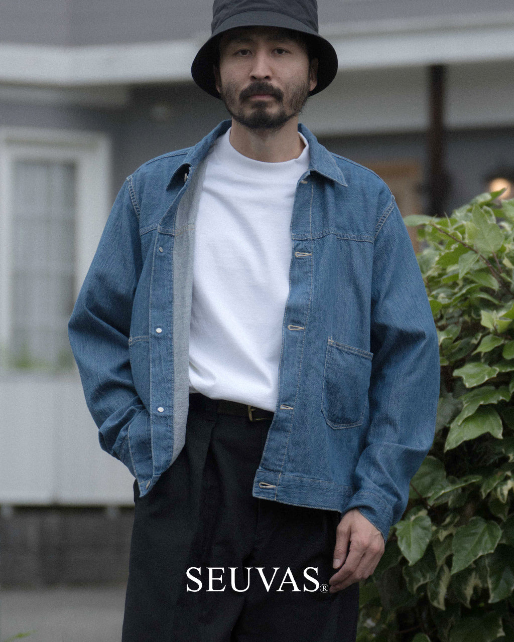 SEUVAS ソウバス デニムトラッカージャケット DENIM TRUCKER JACKET ライトオンスデニム スタンダードシルエット ジージャン デニムジャケット シャツ SV-JK-014【送料無料】