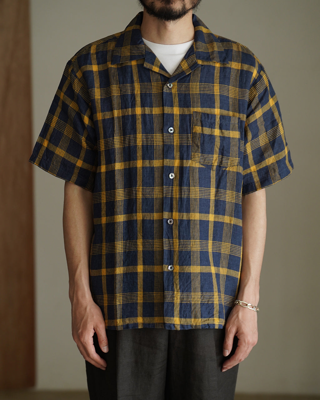 SEUVAS ソウバス リネン オープンカラーシャツ メンズ LINEN OPEN