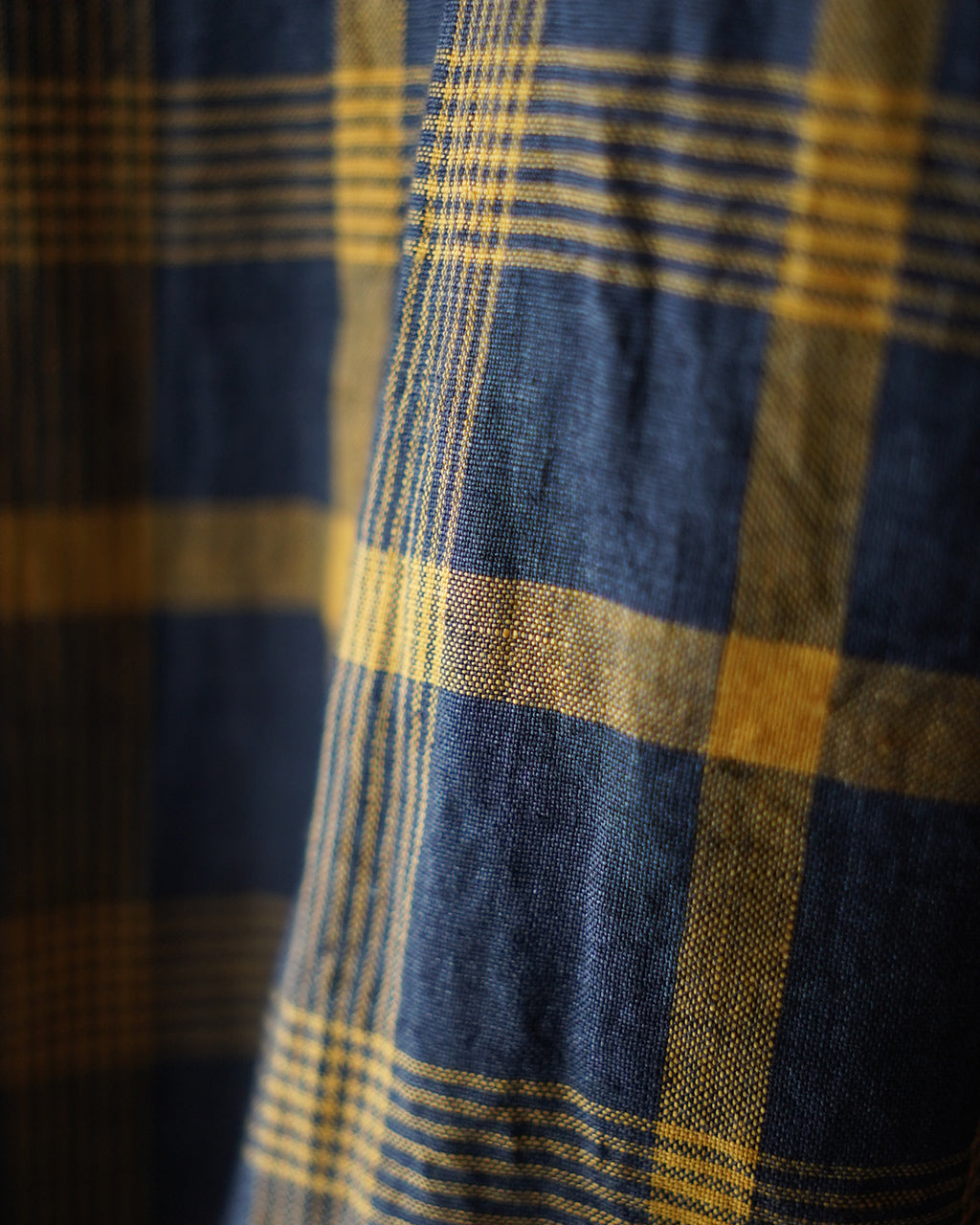SEUVAS LINEN OPEN COLLAR SHIRT SV-SH-032 リネン チェック オープンカラーシャツ 半袖 ネイビー｜Crouka(クローカ)
