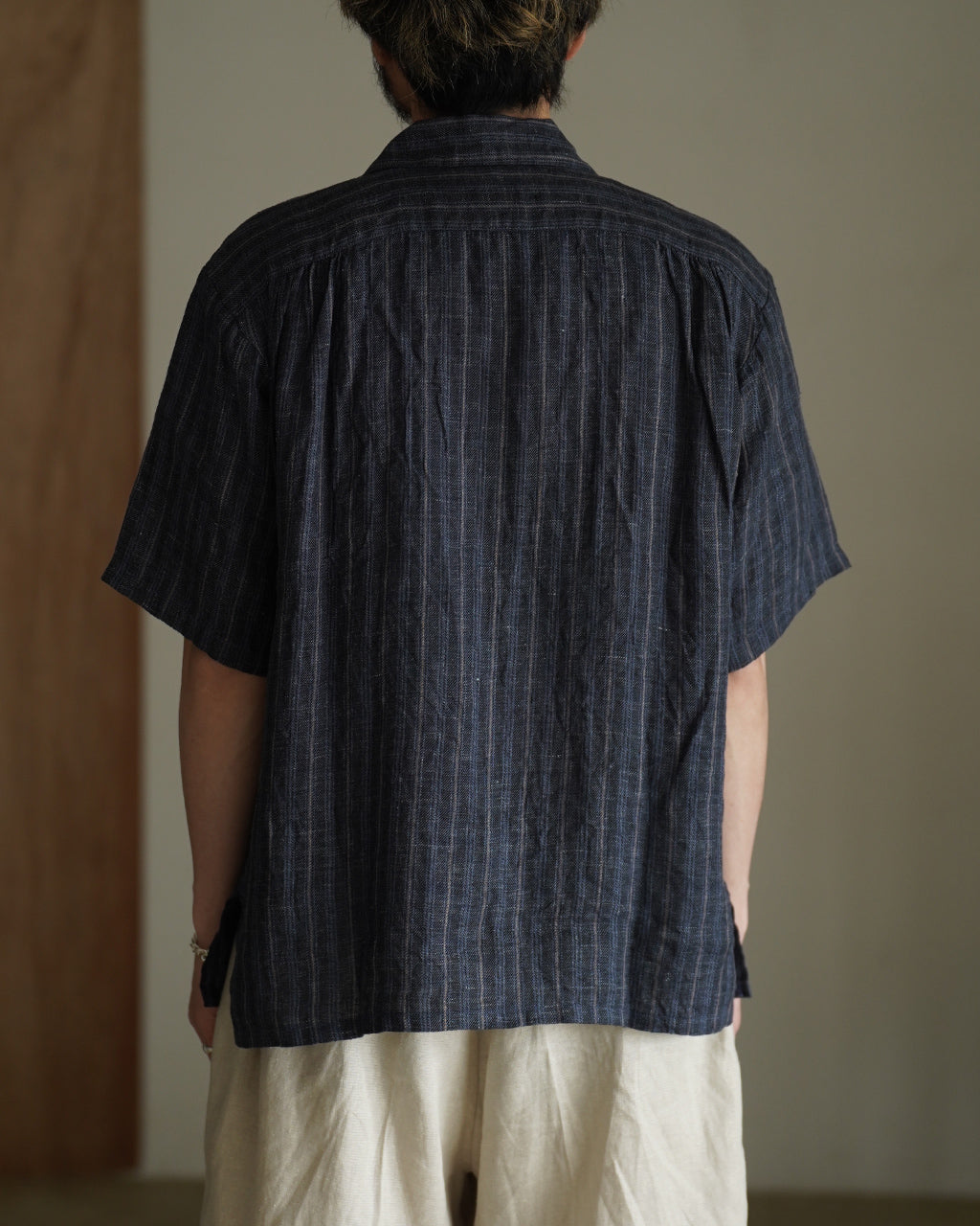 SEUVAS ソウバス リネン オープンカラーシャツ メンズ LINEN OPEN