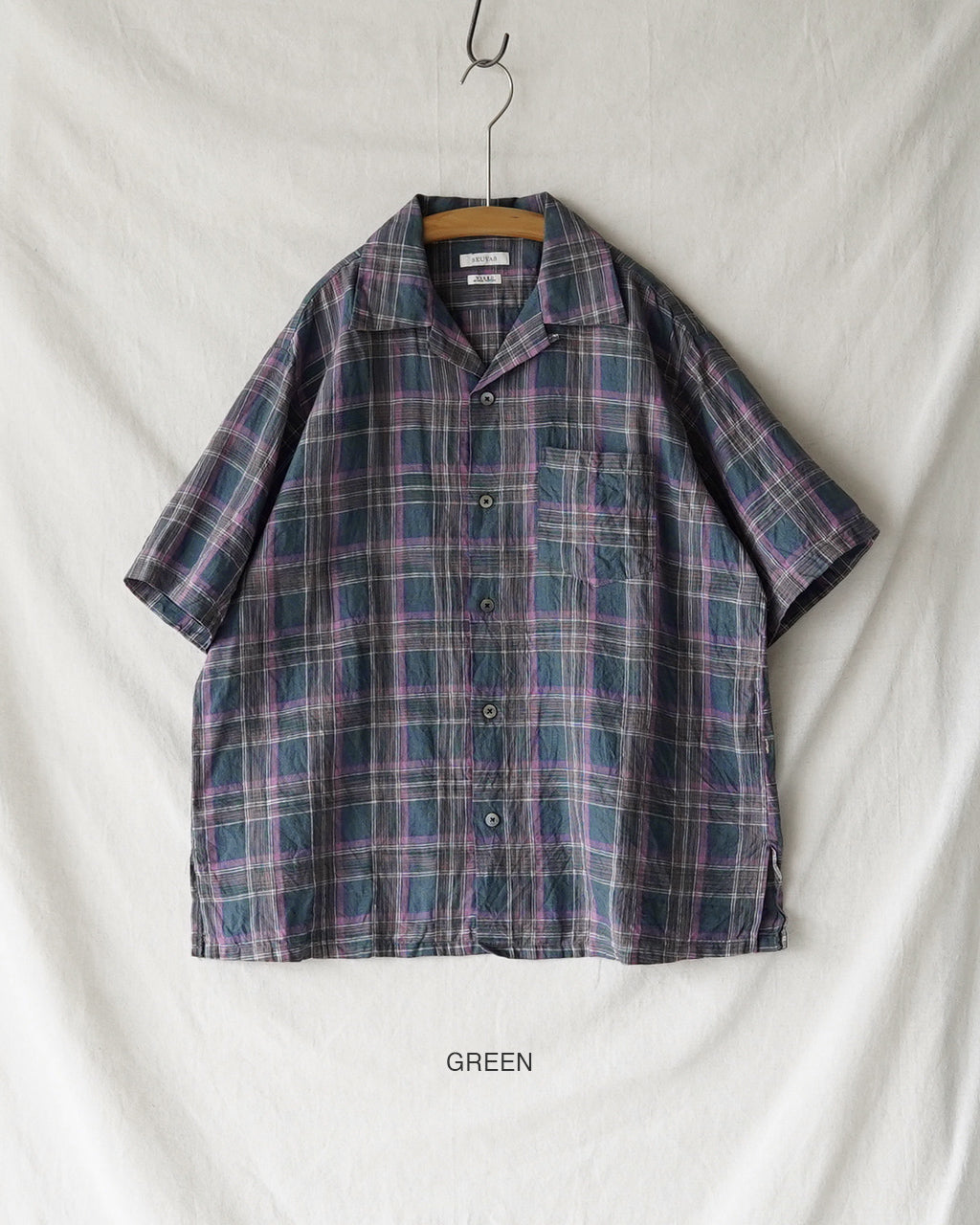 SEUVAS ソウバス リネン オープンカラーシャツ メンズ LINEN OPEN
