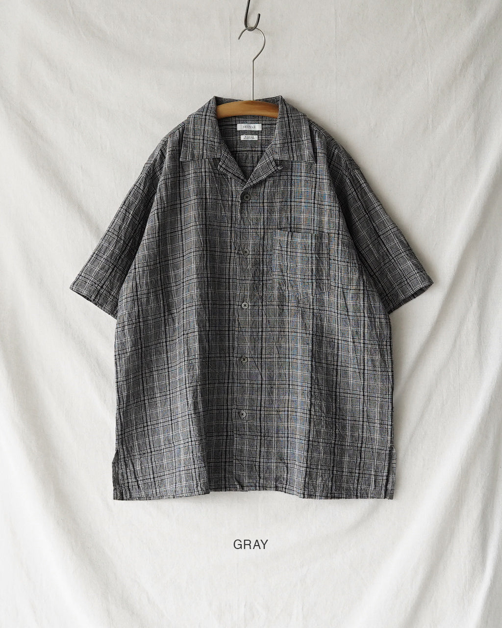 SEUVAS ソウバス リネン オープンカラーシャツ メンズ LINEN OPEN