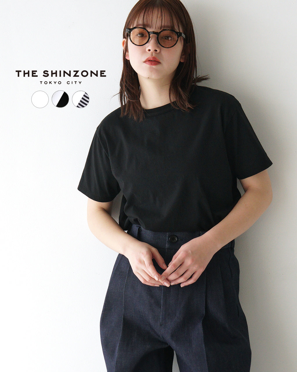 THE SHINZONE シンゾーン ショートスリーブTシャツ 2枚セット PACK TEE パックT 半袖 ホワイト ブラック ボーダー ソリッド 20SMSCU66【クーポン対象外】【送料無料】