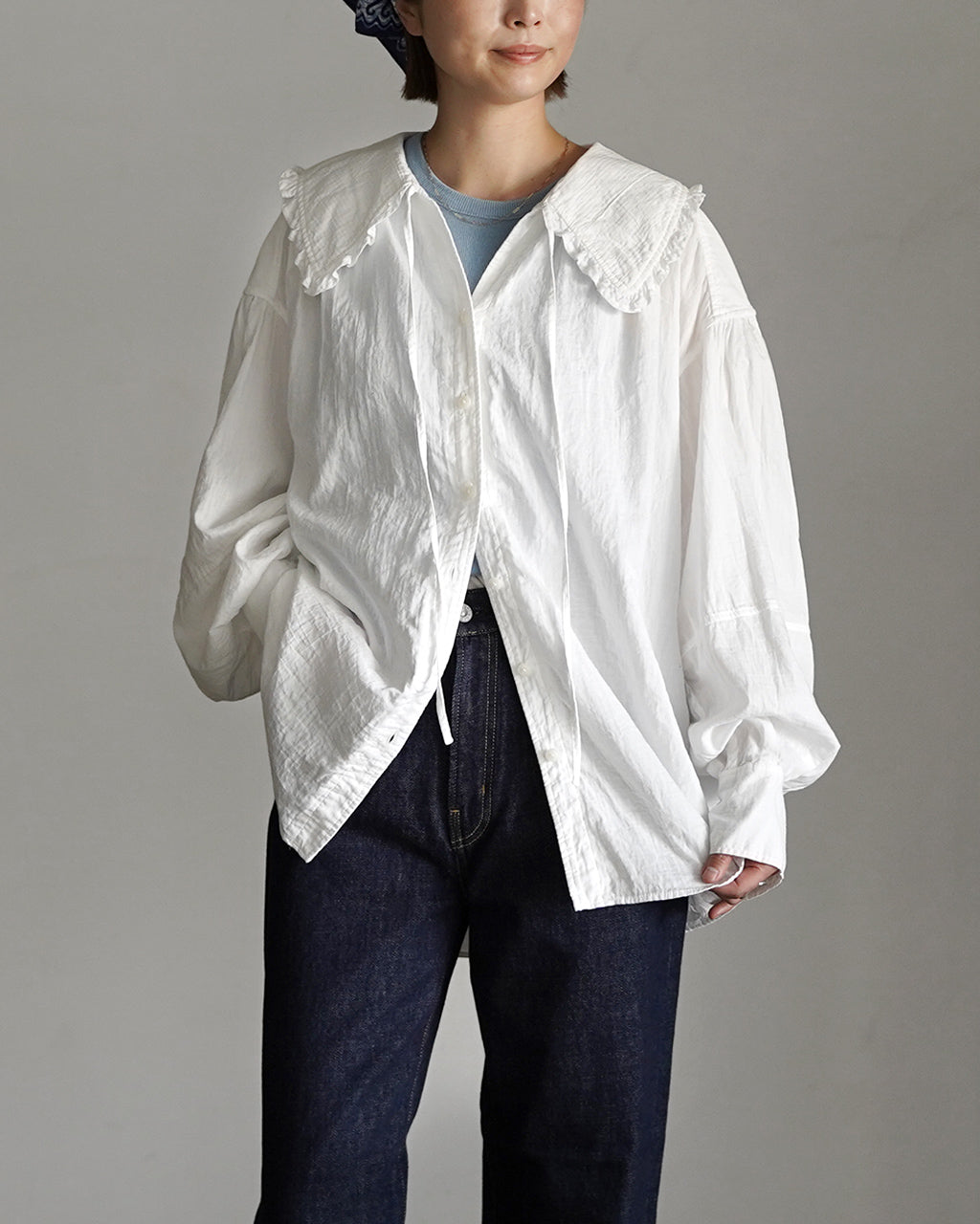 ORGANIC COTTON GAUZE BLOUSE 25SMSBL19