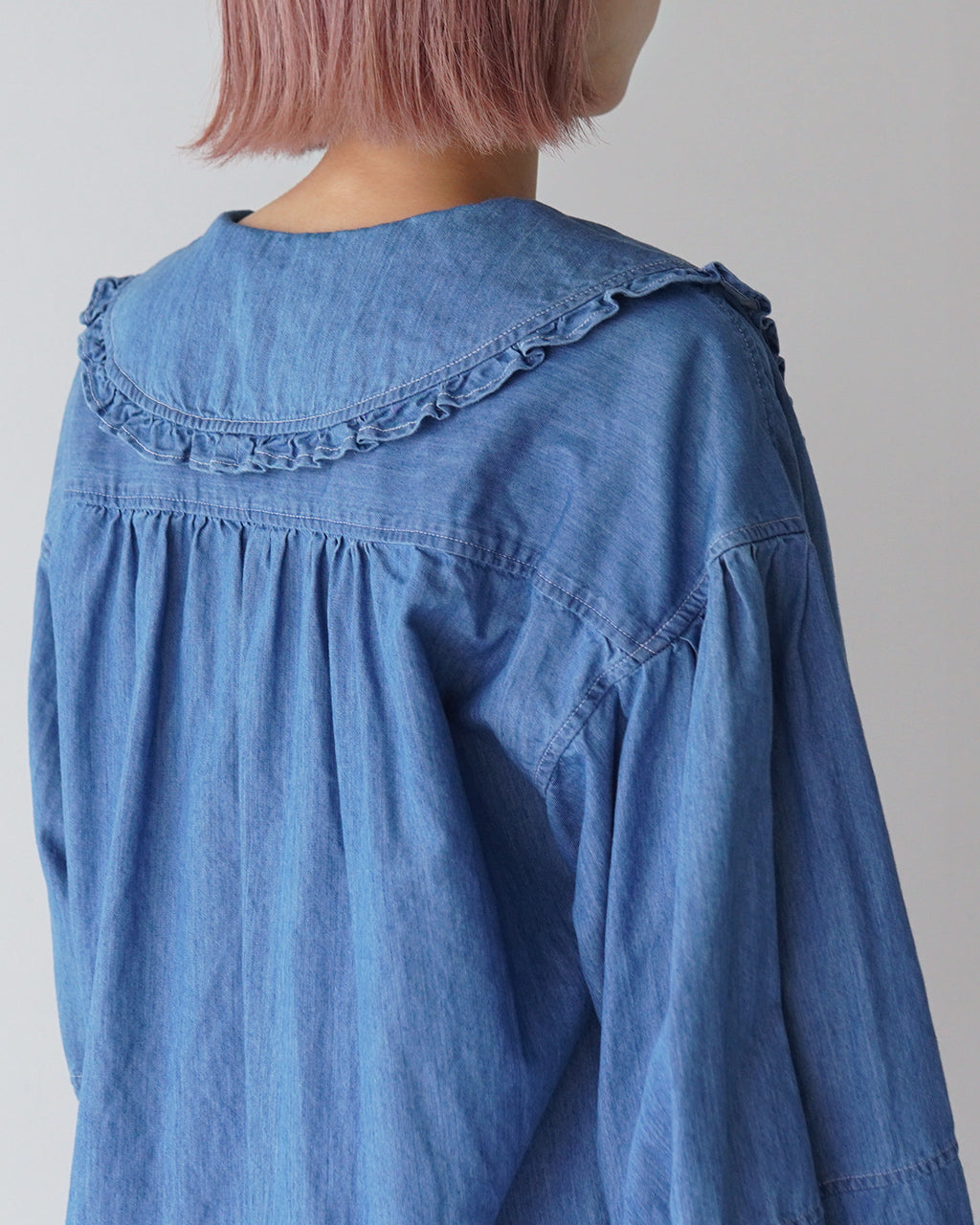 THE SHINZONE シンゾーン デニム ブラウス DENIM BLOUSE トップス デニムシャツ フリルシャツ  24AMSBL02【送料無料】