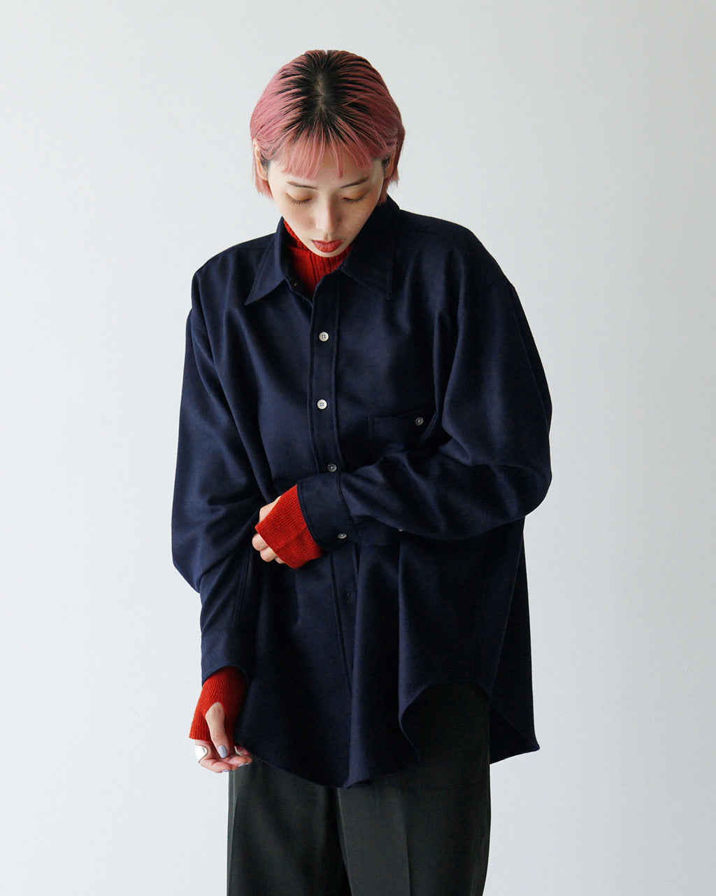 【SALE！20%OFF】THE SHINZONE シンゾーン ダディシャツ WOOL DADDY SHIRT ウール レギュラーカラー 24AMSBL06 【送料無料】