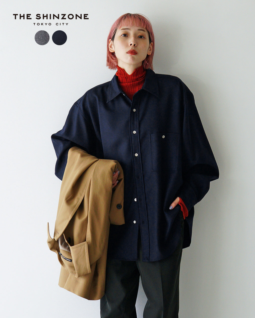 【SALE！20%OFF】THE SHINZONE シンゾーン ダディシャツ WOOL DADDY SHIRT ウール レギュラーカラー 24AMSBL06 【送料無料】