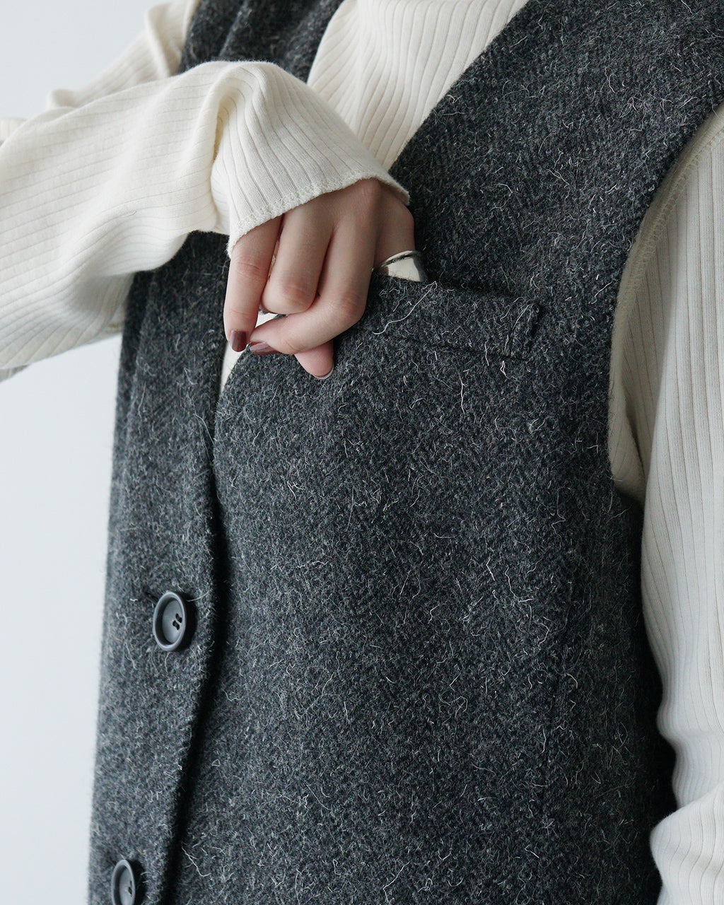 【SALE！50%OFF】THE SHINZONE シンゾーン ジレ ロング ヘリンボーンLONG WOOL GILET HERRINGBONE GILET 24AMSCO02 24AMSCO031105【送料無料】