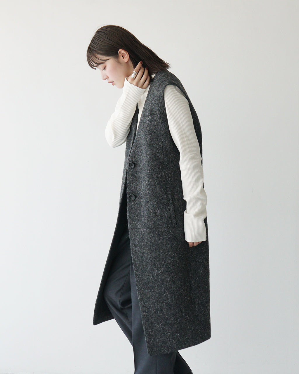 【SALE！50%OFF】THE SHINZONE シンゾーン ジレ ロング ヘリンボーンLONG WOOL GILET HERRINGBONE GILET 24AMSCO02 24AMSCO031105【送料無料】