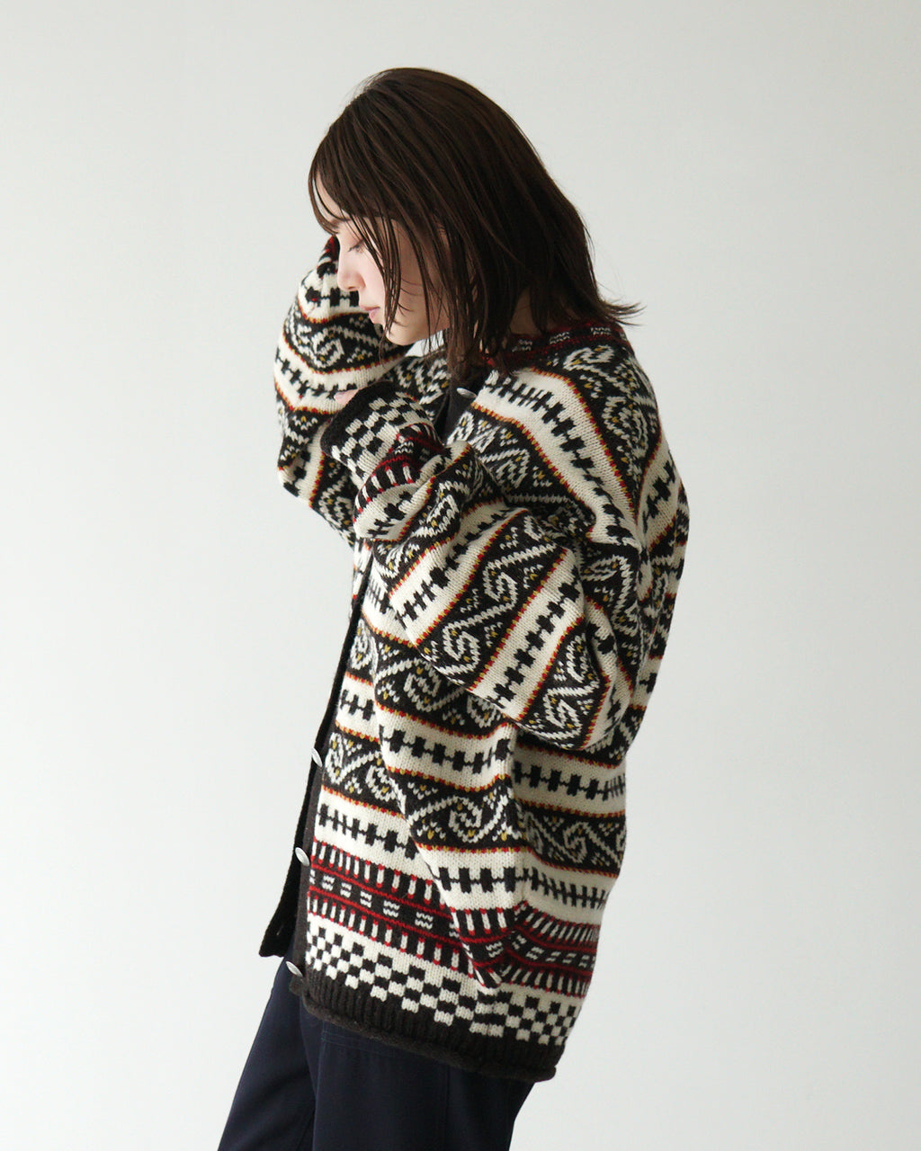 THE SHINZONE シンゾーン カーディガン フェアアイル柄 ニットFAIR ISLE KNIT CARDIGAN 24AMSNI07【送料無料】