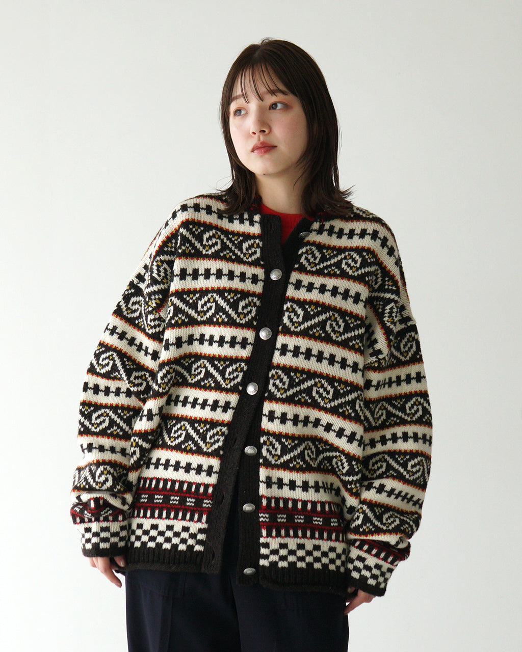 THE SHINZONE シンゾーン カーディガン フェアアイル柄 ニットFAIR ISLE KNIT CARDIGAN 24AMSNI07【送料無料】