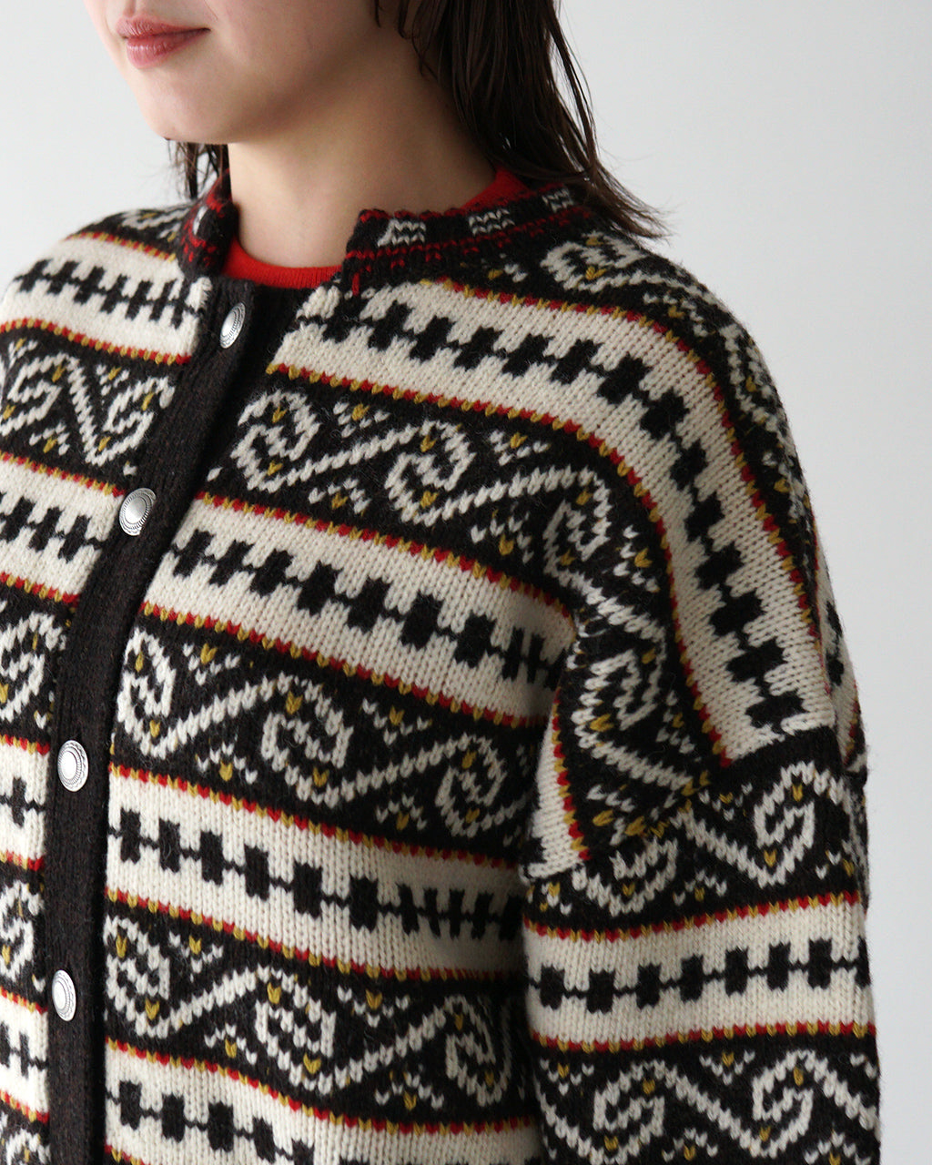 THE SHINZONE シンゾーン カーディガン フェアアイル柄 ニットFAIR ISLE KNIT CARDIGAN 24AMSNI07【送料無料】