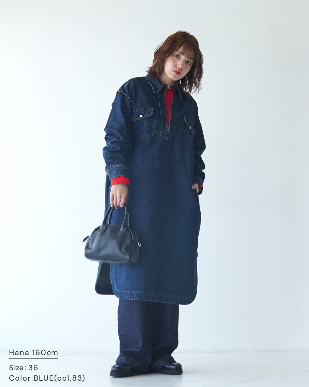 【SALE！30%OFF】THE SHINZONE シンゾーン ハーフジップ デニム ドレス HALF ZIP DENIM DRESS ワンピース 24AMSOP02【送料無料】