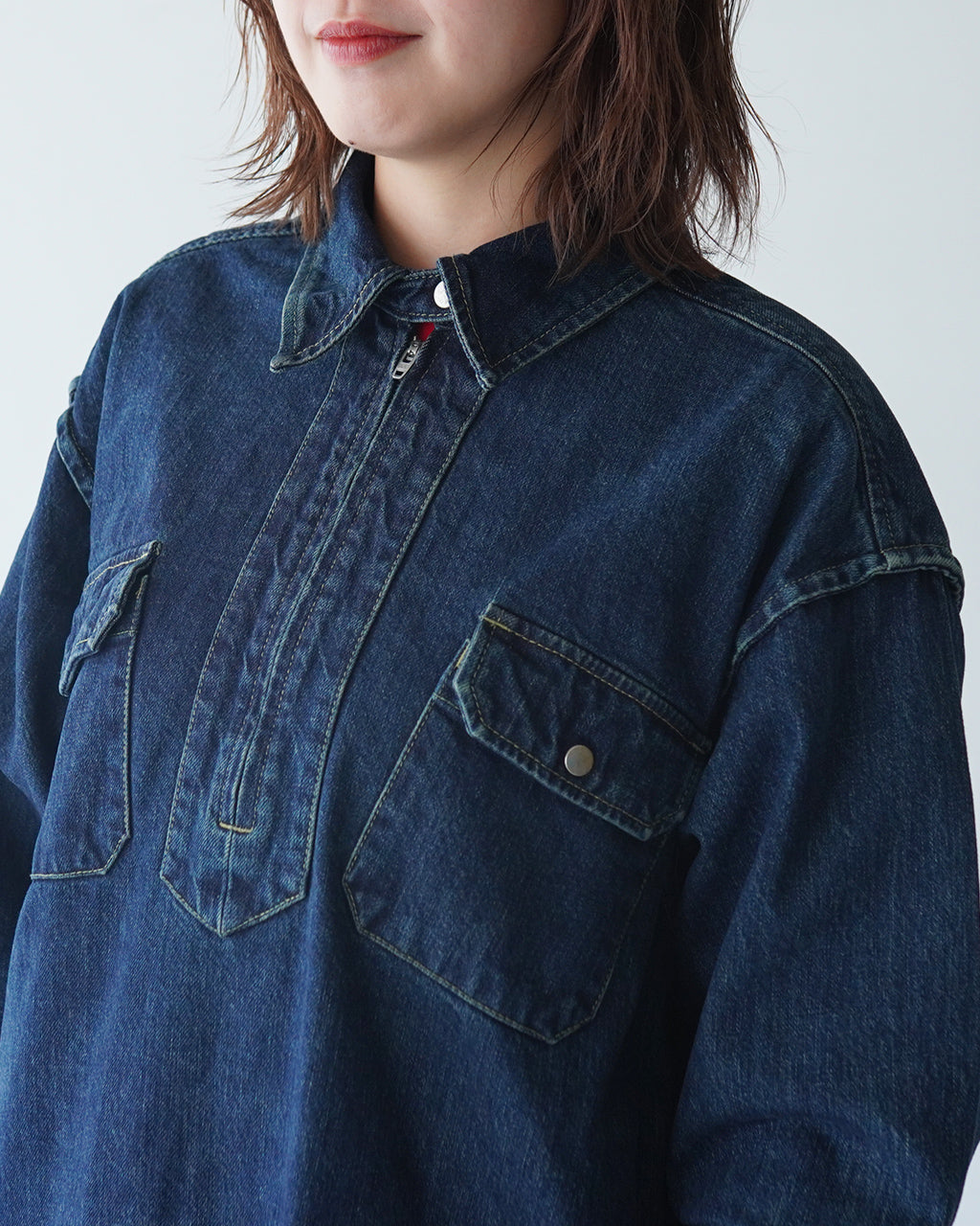 THE SHINZONE シンゾーン ハーフジップ デニム ドレス HALF ZIP DENIM DRESS ワンピース 24AMSOP02【送料無料】