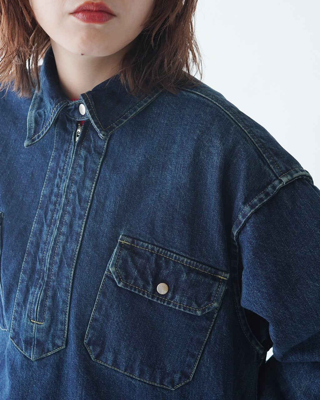 【SALE！30%OFF】THE SHINZONE シンゾーン ハーフジップ デニム ドレス HALF ZIP DENIM DRESS ワンピース 24AMSOP02【送料無料】