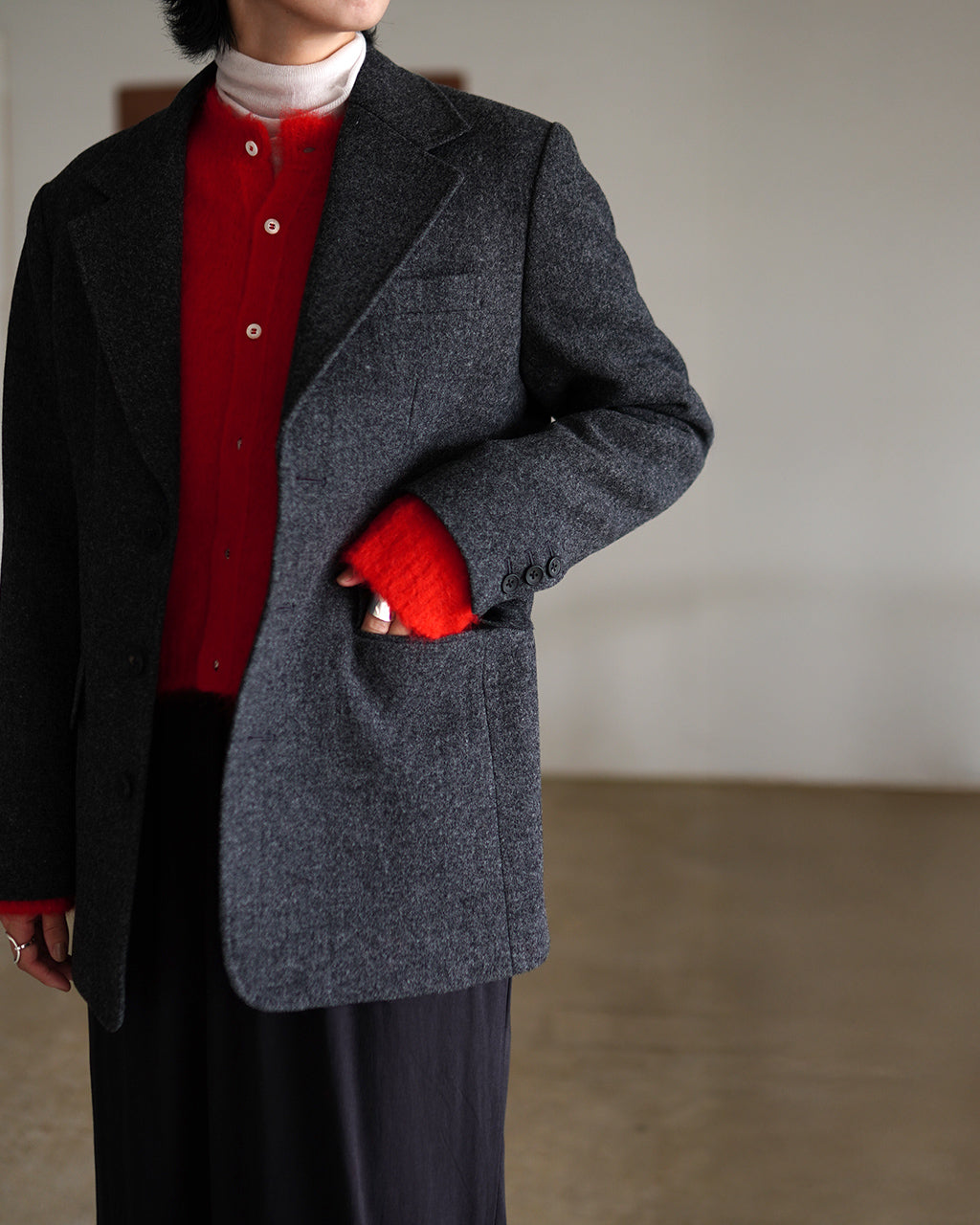 WOOL SINGLE BREASTED JACKET 25AMSJK03