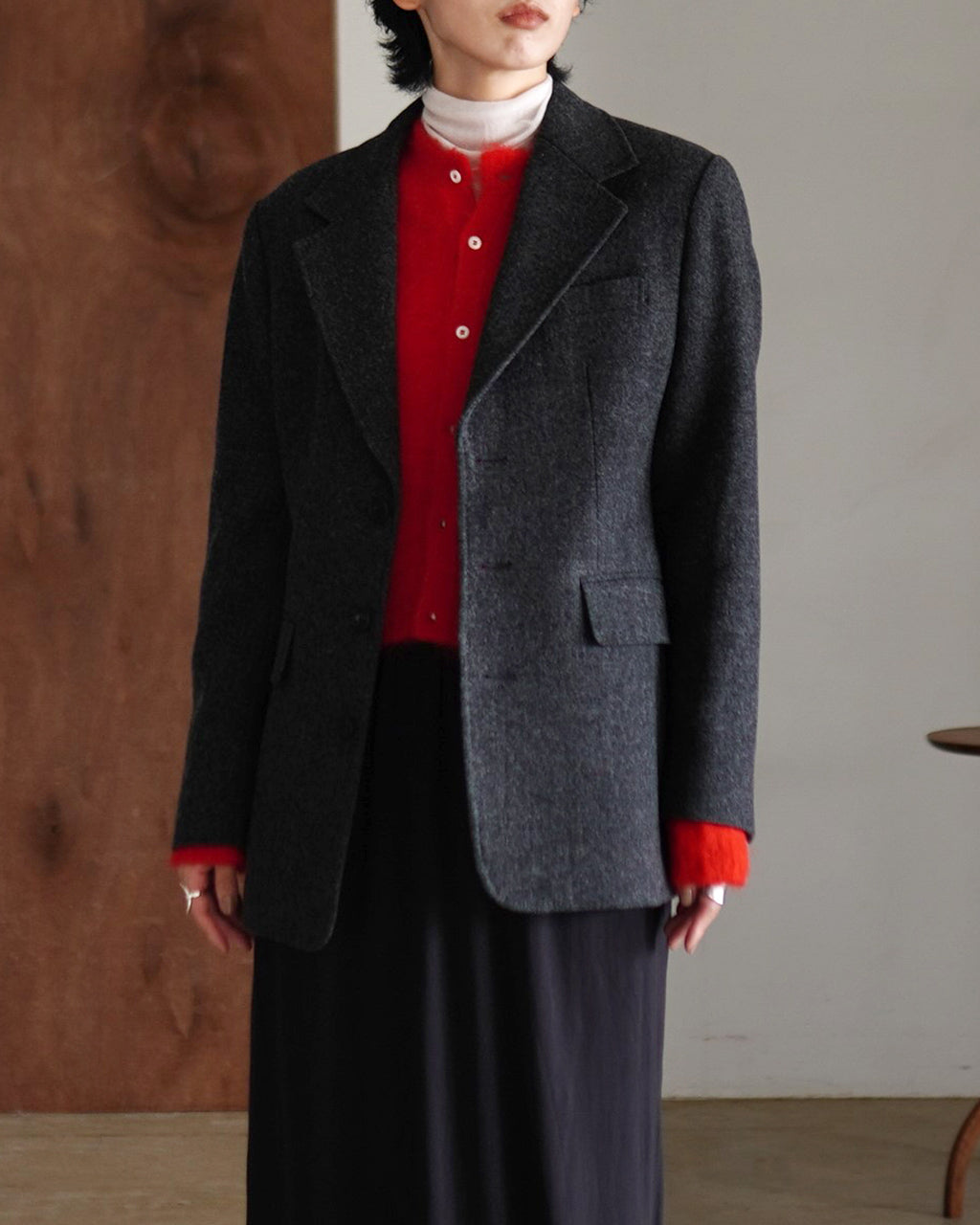 WOOL SINGLE BREASTED JACKET 25AMSJK03